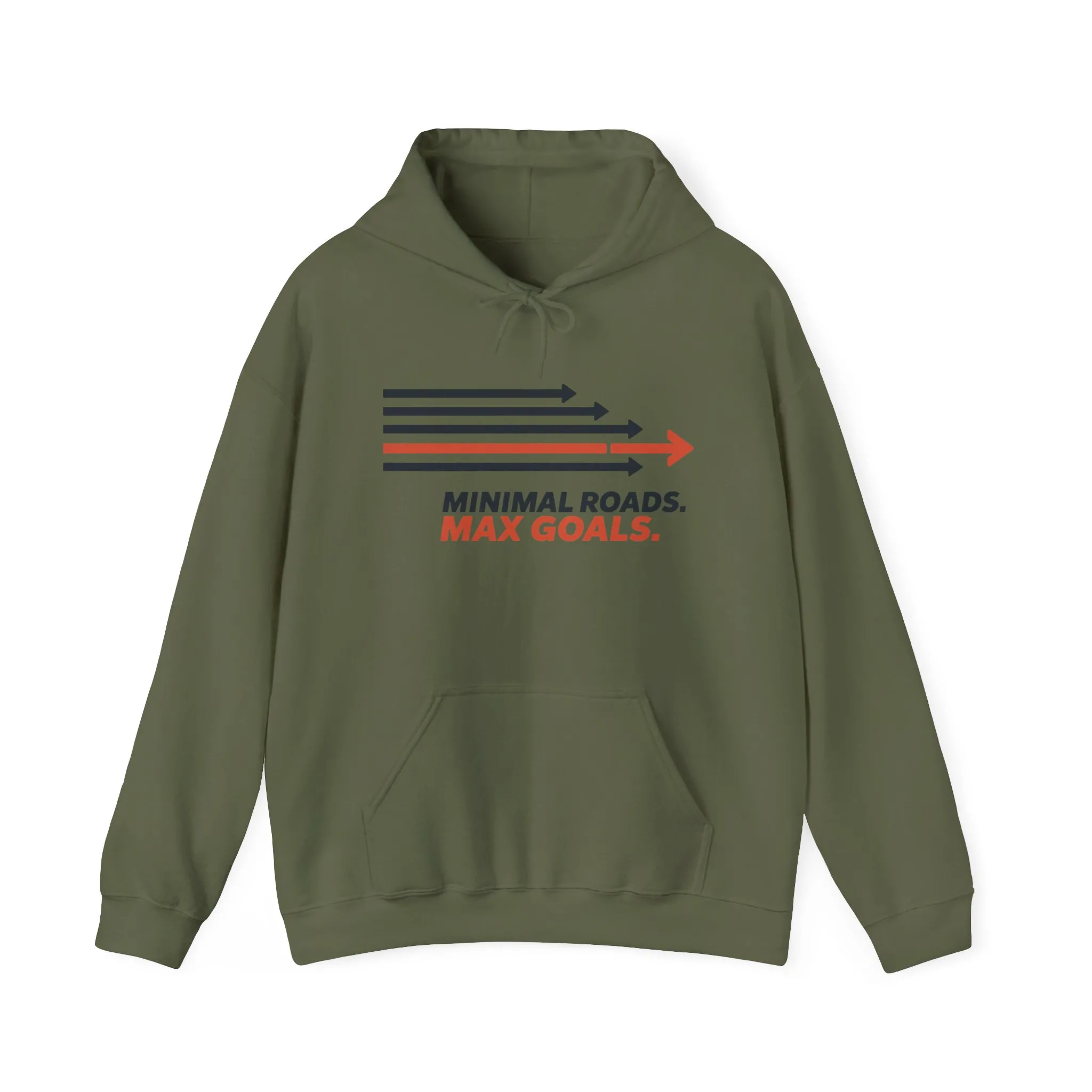 Mens Heavy Blend™ Hooded Sweatshirt, Minimal Roads Max Goals Motivational Mens Hoodie - Image 9