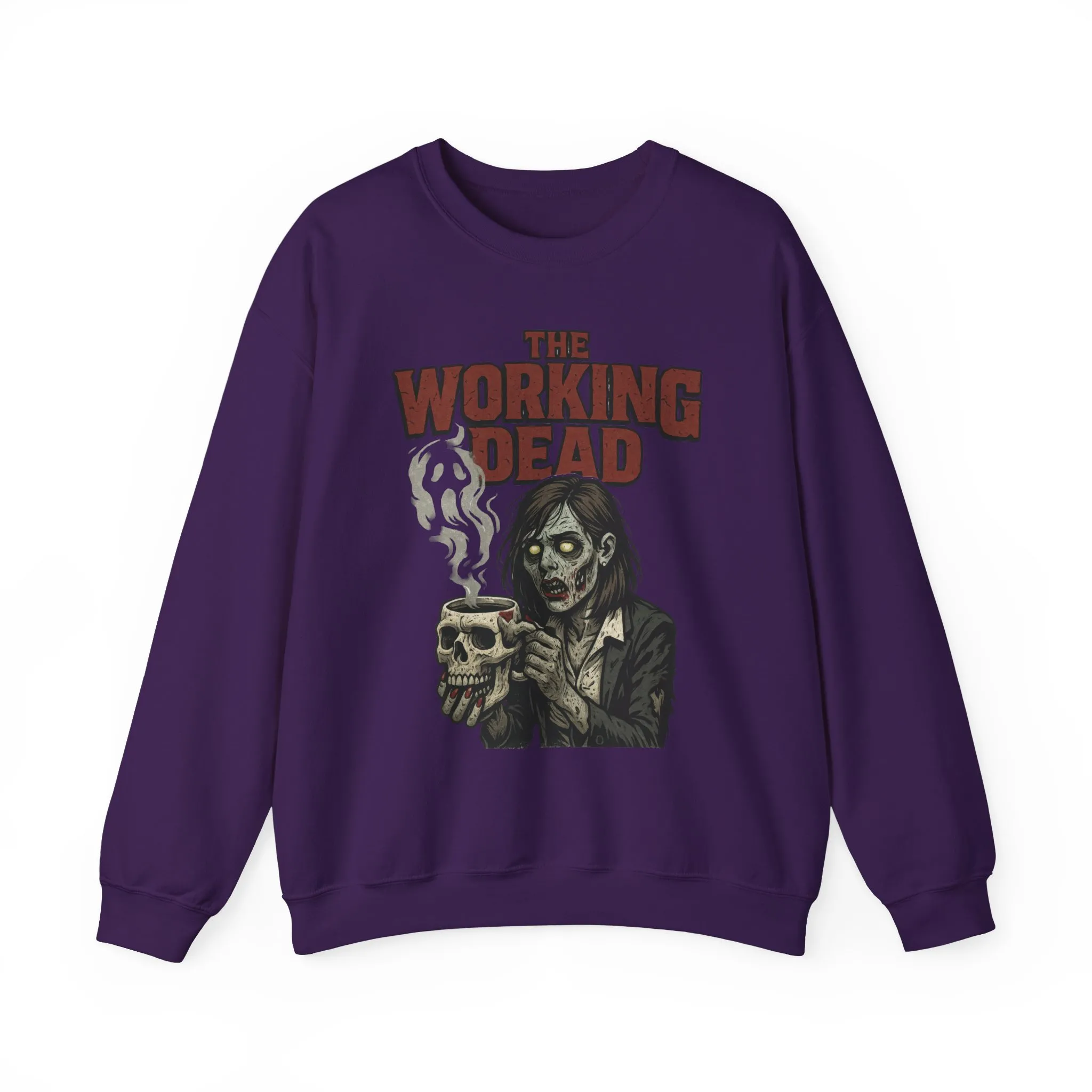 The Working Dead Women's Zombie Sweatshirt, Halloween Zombie Top, Work Humor Sweatshirt, Women's Heavy Blend™ Crewneck Sweatshirt - Image 22