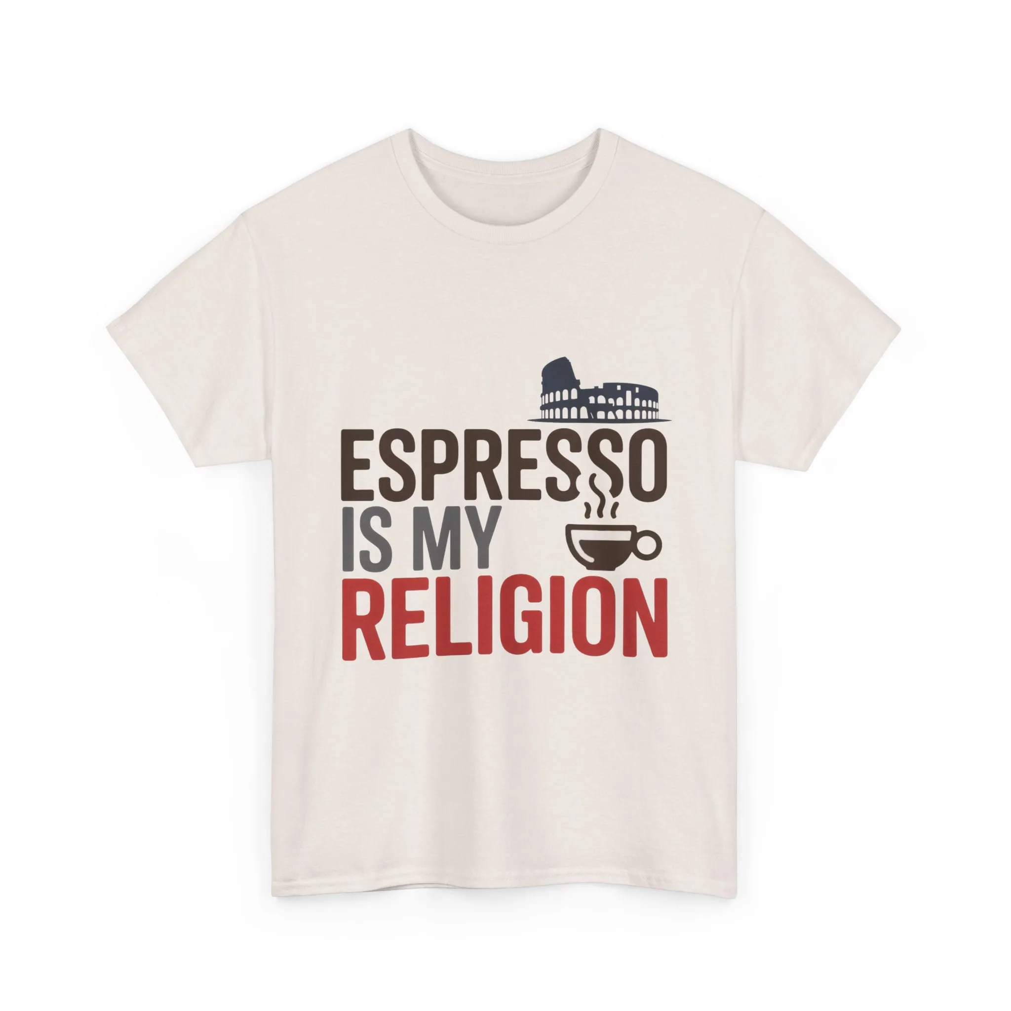 Espresso Is My Religion Coffee Rome Graphic Mens T-Shirt, Coffee Lover Gift - Image 7