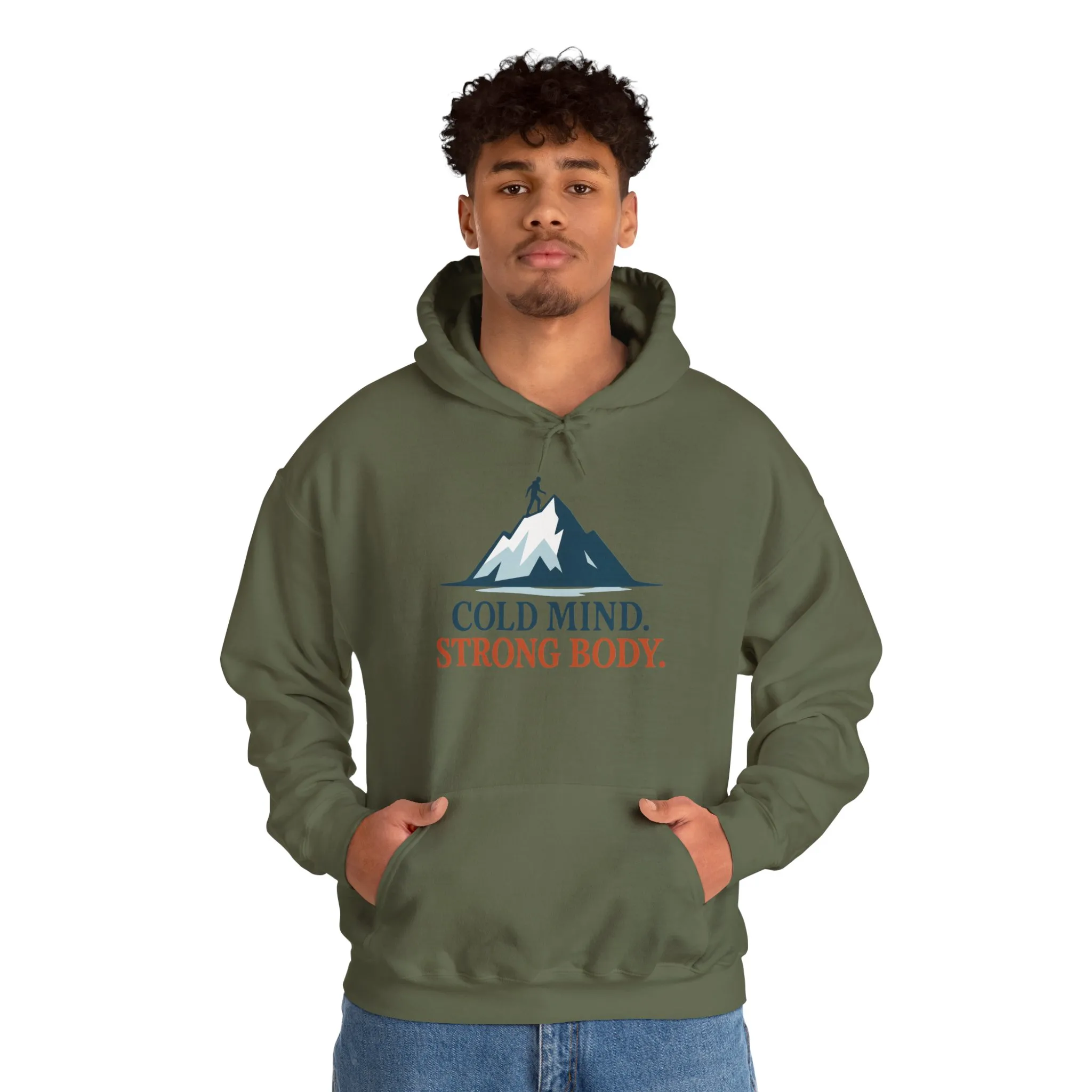 Mens Heavy Blend™ Hooded Sweatshirt, Cold Mind Strong Body Sweatshirt, Nordic Mountain Minimalist Pullover - Image 19