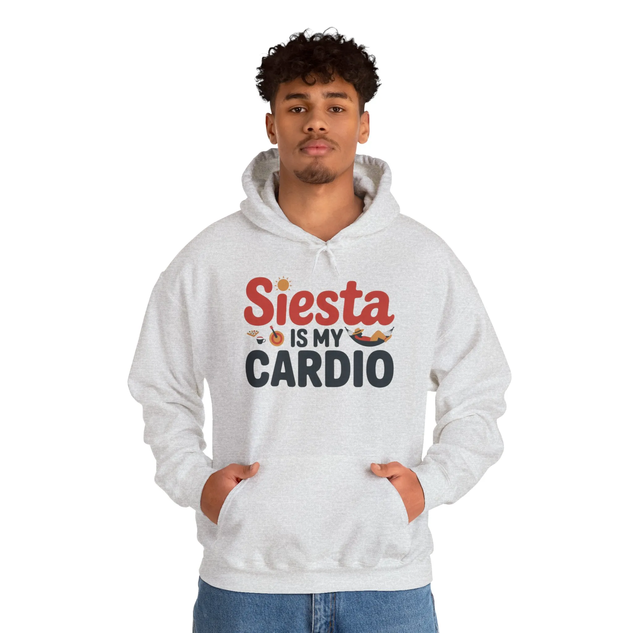 Mens Heavy Blend™ Hooded Sweatshirt, Siesta Is My Cardio Funny Mens Hoodie Spain Humor Gift - Image 7