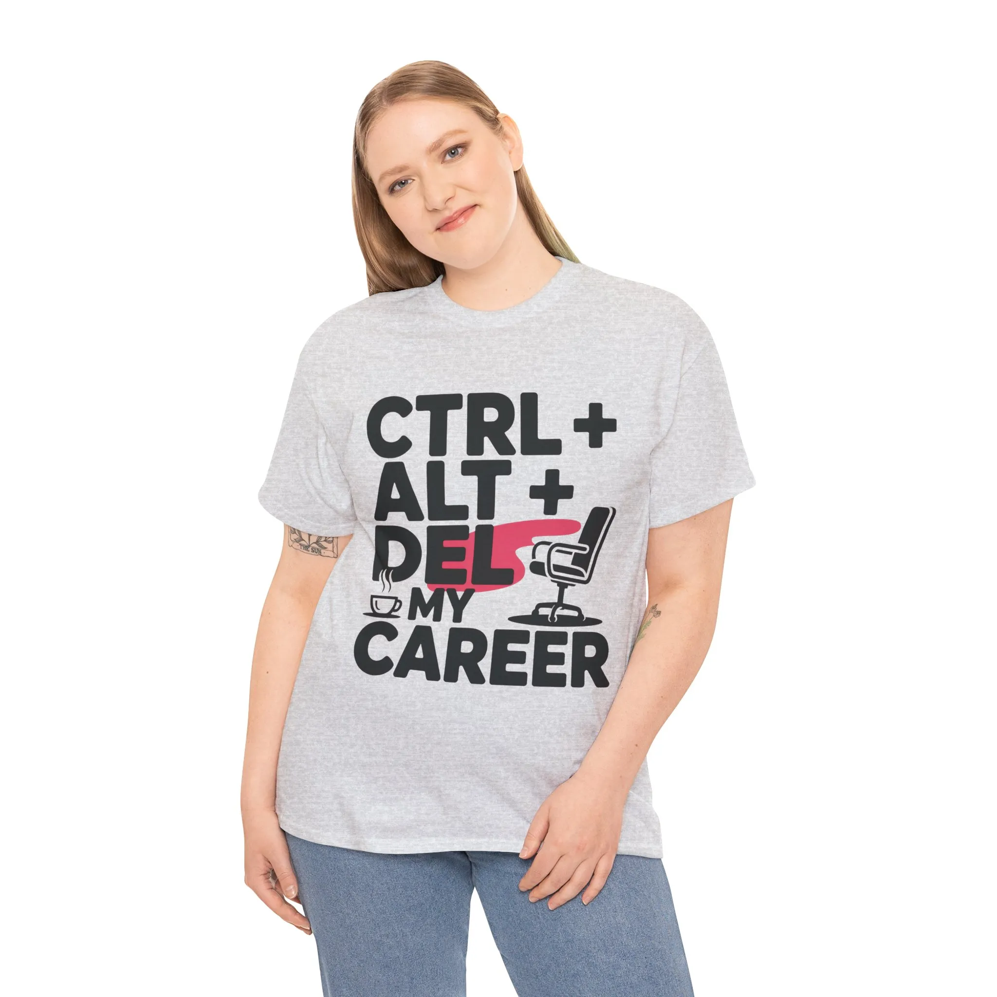 Women's Funny T-Shirt, Ctrl Alt Del My Career Graphic Tee, Sarcastic Work Shirt for Her - Image 6