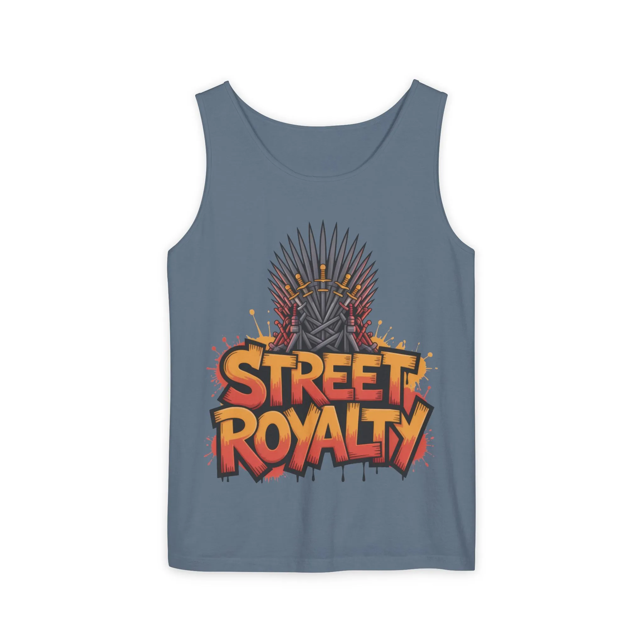 Street Royalty Men's Tank Top, Graffiti Crown Graphic Muscle Shirt, Urban Streetwear Sleeveless Skate Style - Image 14