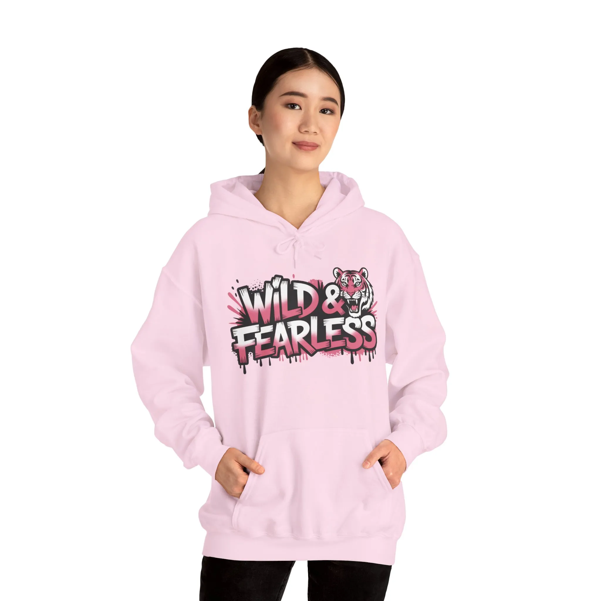 Women's Hoodie Wild & Fearless, Tiger Graffiti Graphic Pullover, Bold Urban Streetwear Hoodie - Image 35