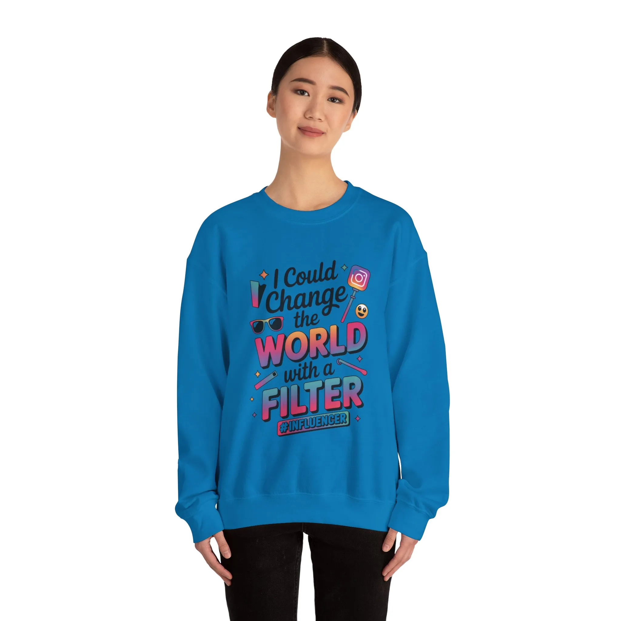 Womens Heavy Blend™ Crewneck Sweatshirt, Womens Influencer Sweatshirt, Funny Social Media Pullover, Cute Trendy Graphic Top - Image 17