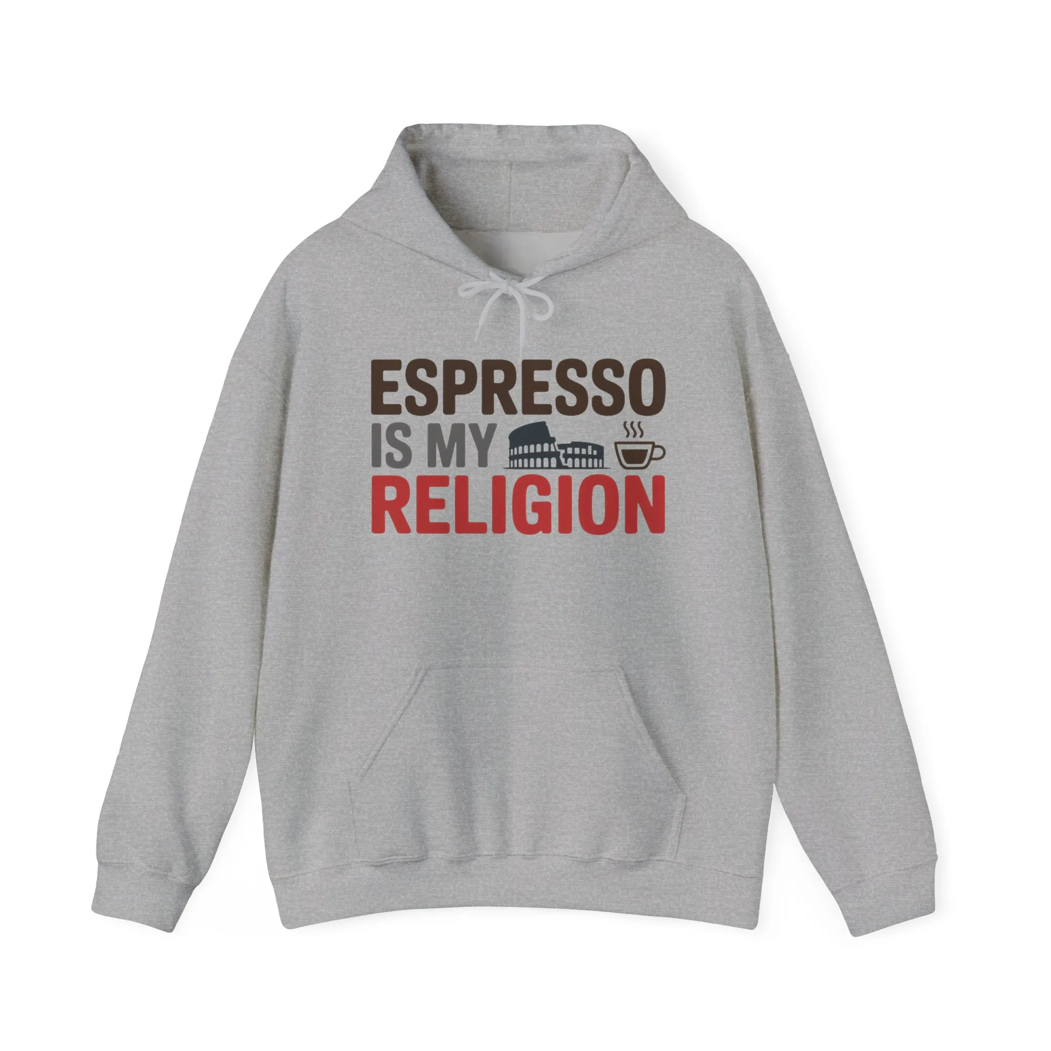 Mens Heavy Blend™ Hooded Sweatshirt, Espresso Is My Religion Coffee Rome Mens Hoodie - Image 9