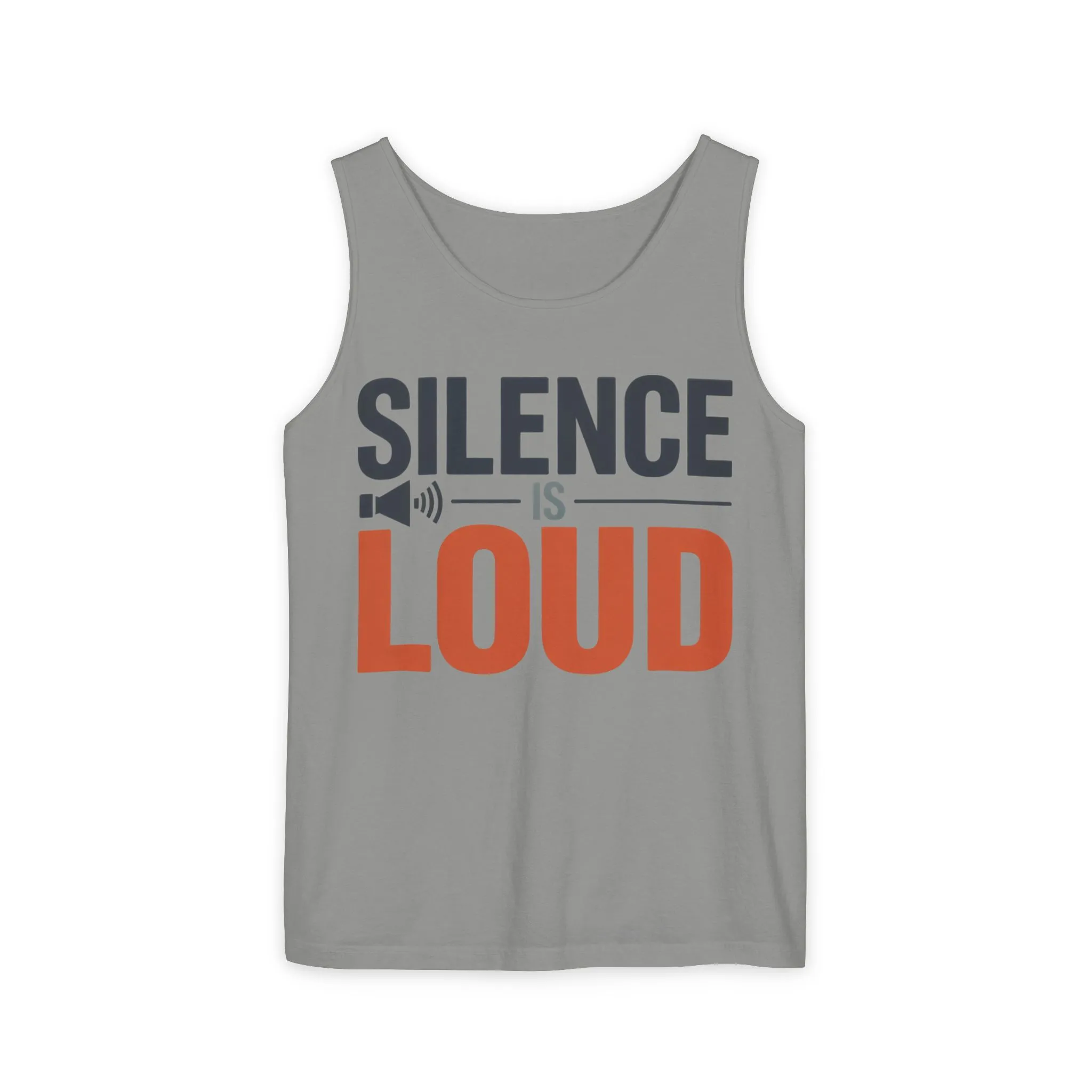 Mens Garment-Dyed Tank Top, Silence Is Loud Motivational Mens Tank Top - Image 17