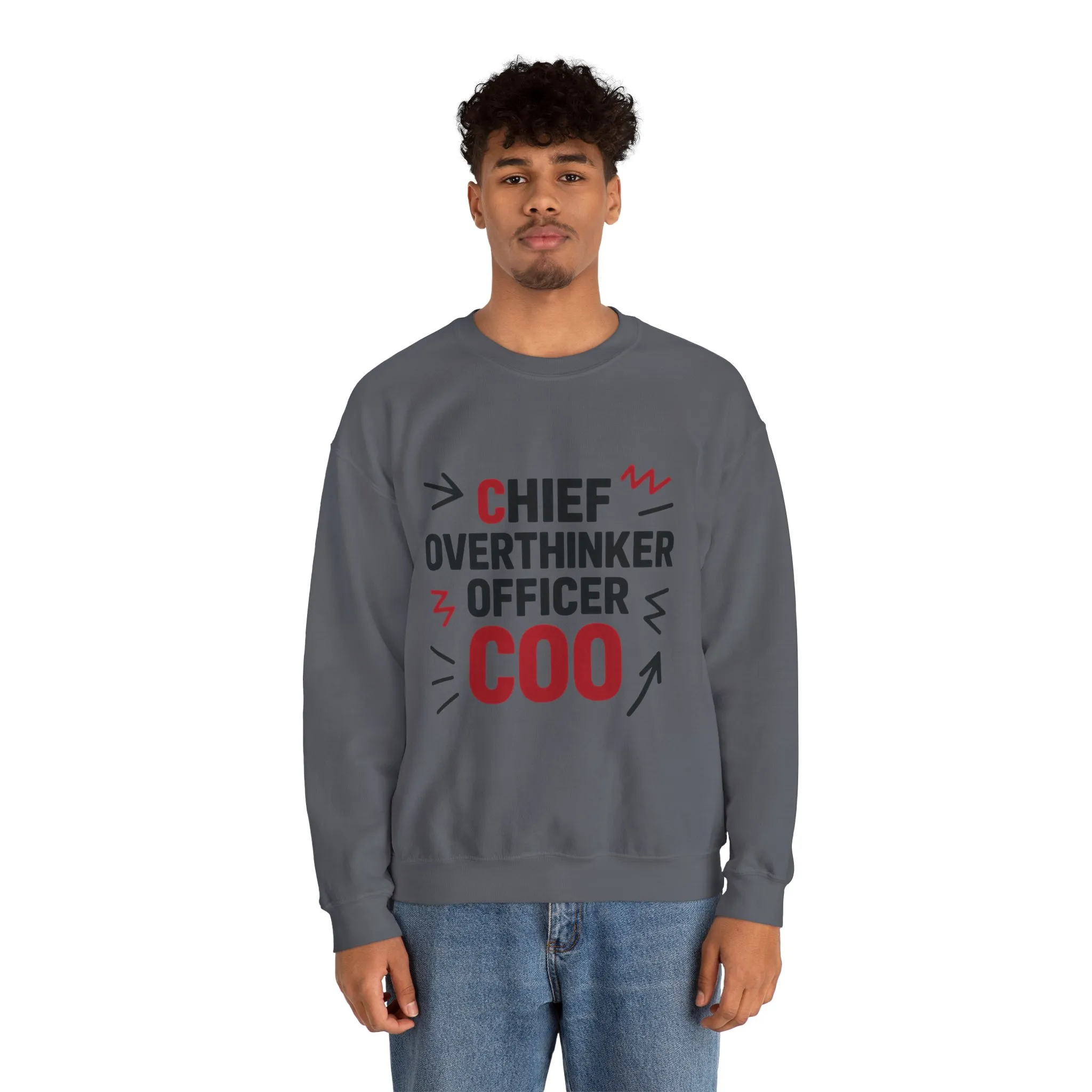 Chief Overthinker Officer Men's Sweatshirt, COO Funny Office Humor Graphic Pullover, Men's Heavy Blend™ Crewneck Sweatshirt - Image 31