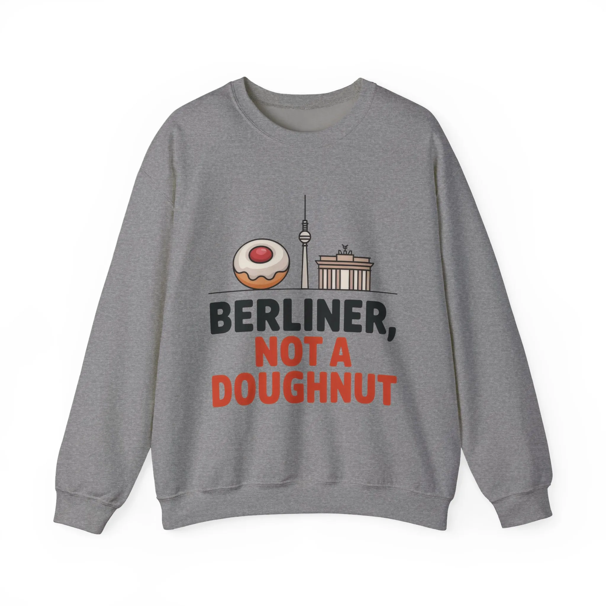 Mens Heavy Blend™ Crewneck Sweatshirt, Berliner Not a Doughnut Funny Berlin Mens Sweatshirt - Image 13