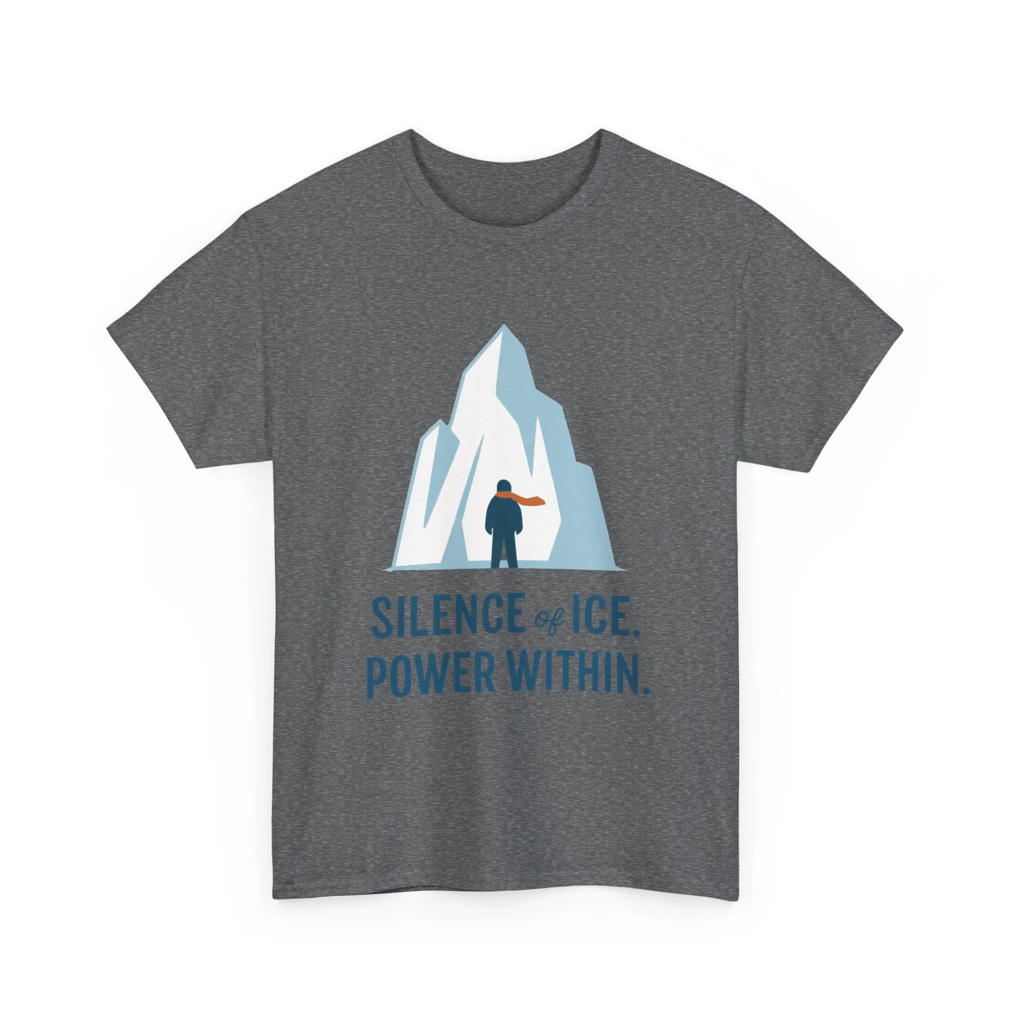 Silence of Ice Power Within Mens T-Shirt, Minimalist Nordic Iceberg Graphic Tee - Image 16