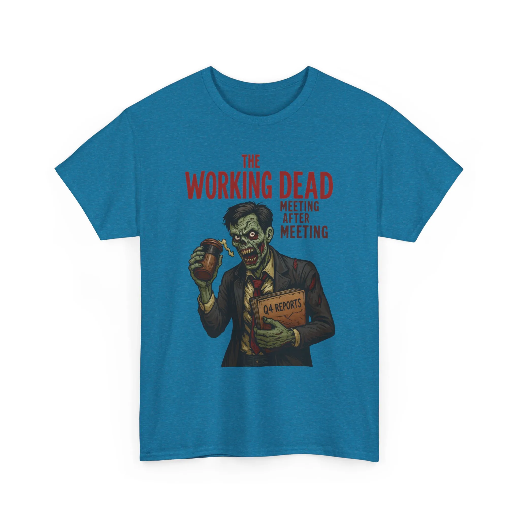 The Working Dead Men's Funny Zombie Work T-Shirt, Office Humor Tee, Meeting Joke Shirt, Halloween Office Tee - Image 27