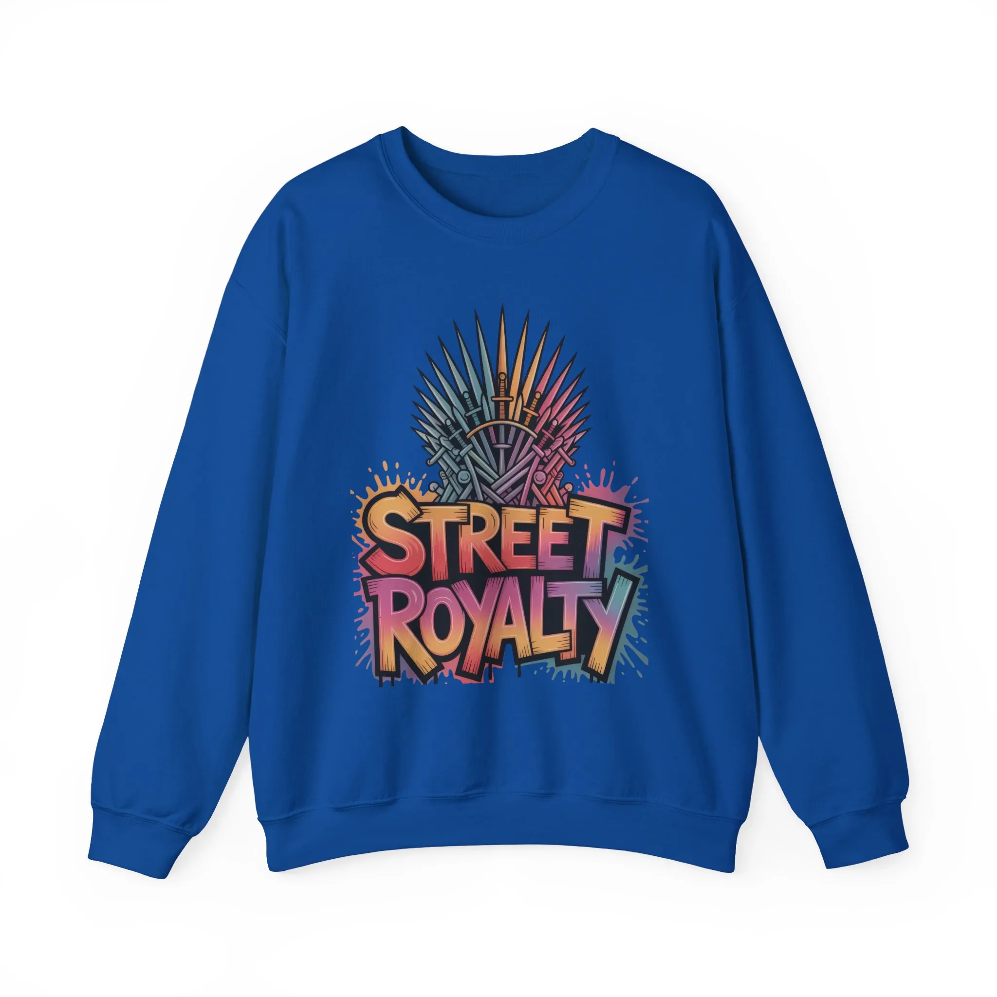 Street Royalty Women's Crewneck Sweatshirt, Graffiti Crown Graphic Pullover, Urban Streetwear Top - Image 21