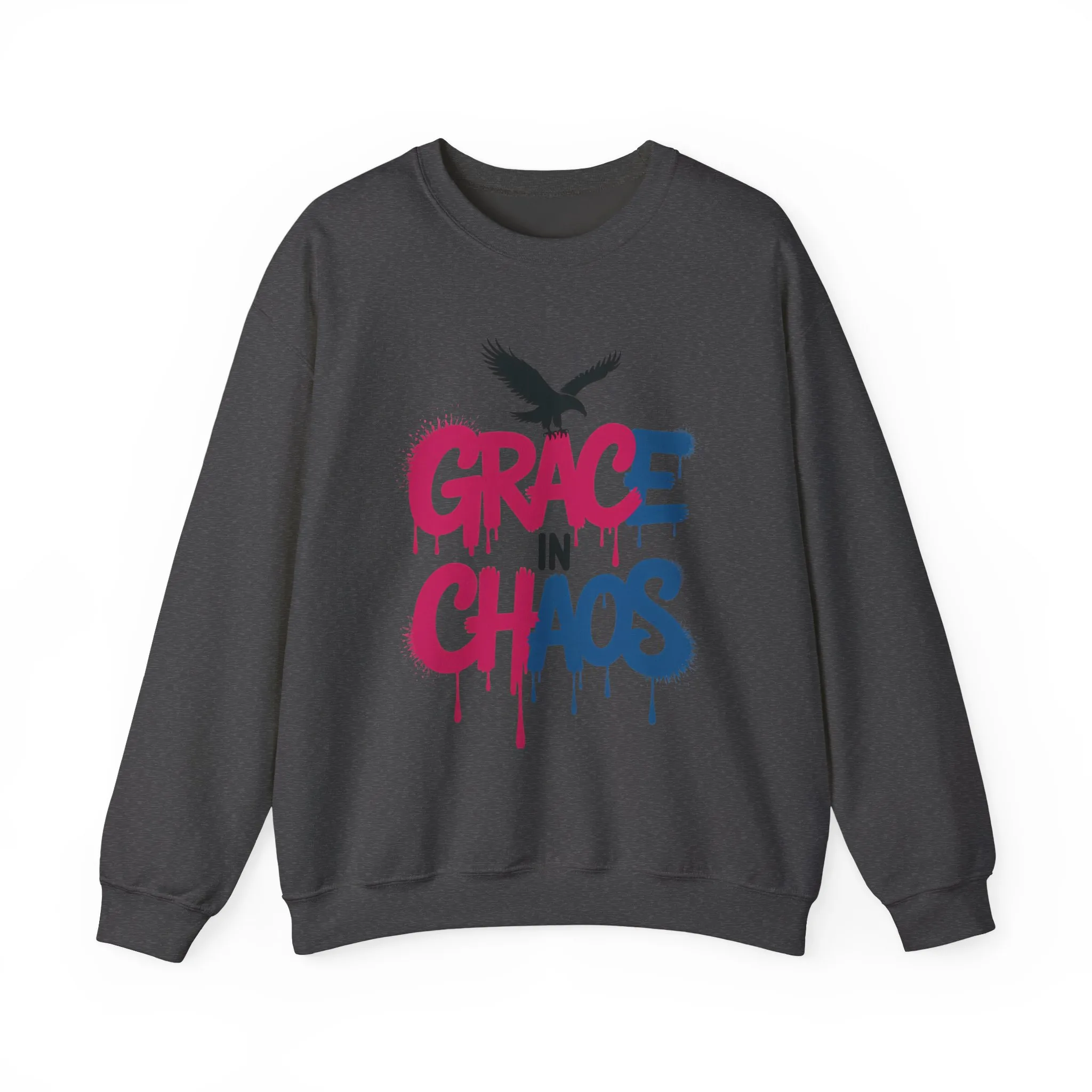 Women's Sweatshirt Grace in Chaos, Graffiti Dripping Street Art Pullover, Bold Urban Graphic - Image 7