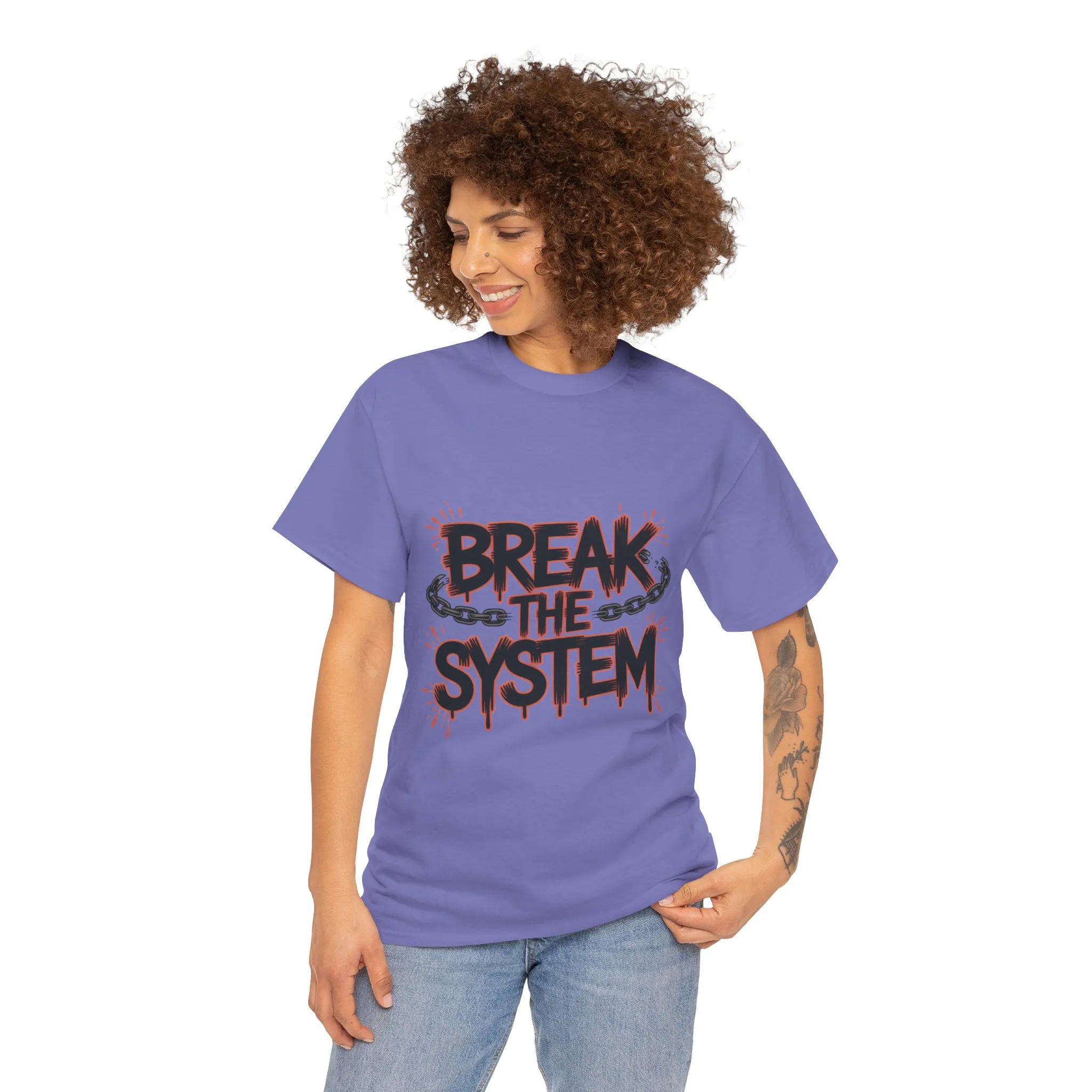Women's Graphic Tee, Break the System Shirt, Feminist Protest T-Shirt, Streetwear Gift for Her - Image 3