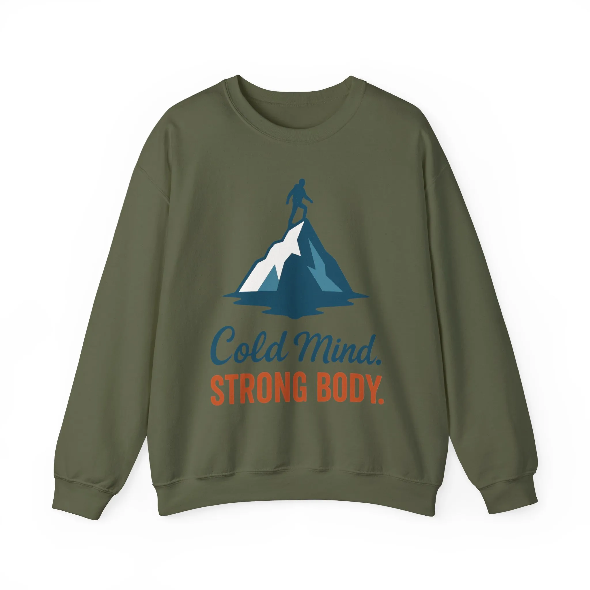 Mens Heavy Blend™ Crewneck Sweatshirt, Cold Mind Strong Body Sweatshirt, Nordic Mountain Minimalist Pullover - Image 17