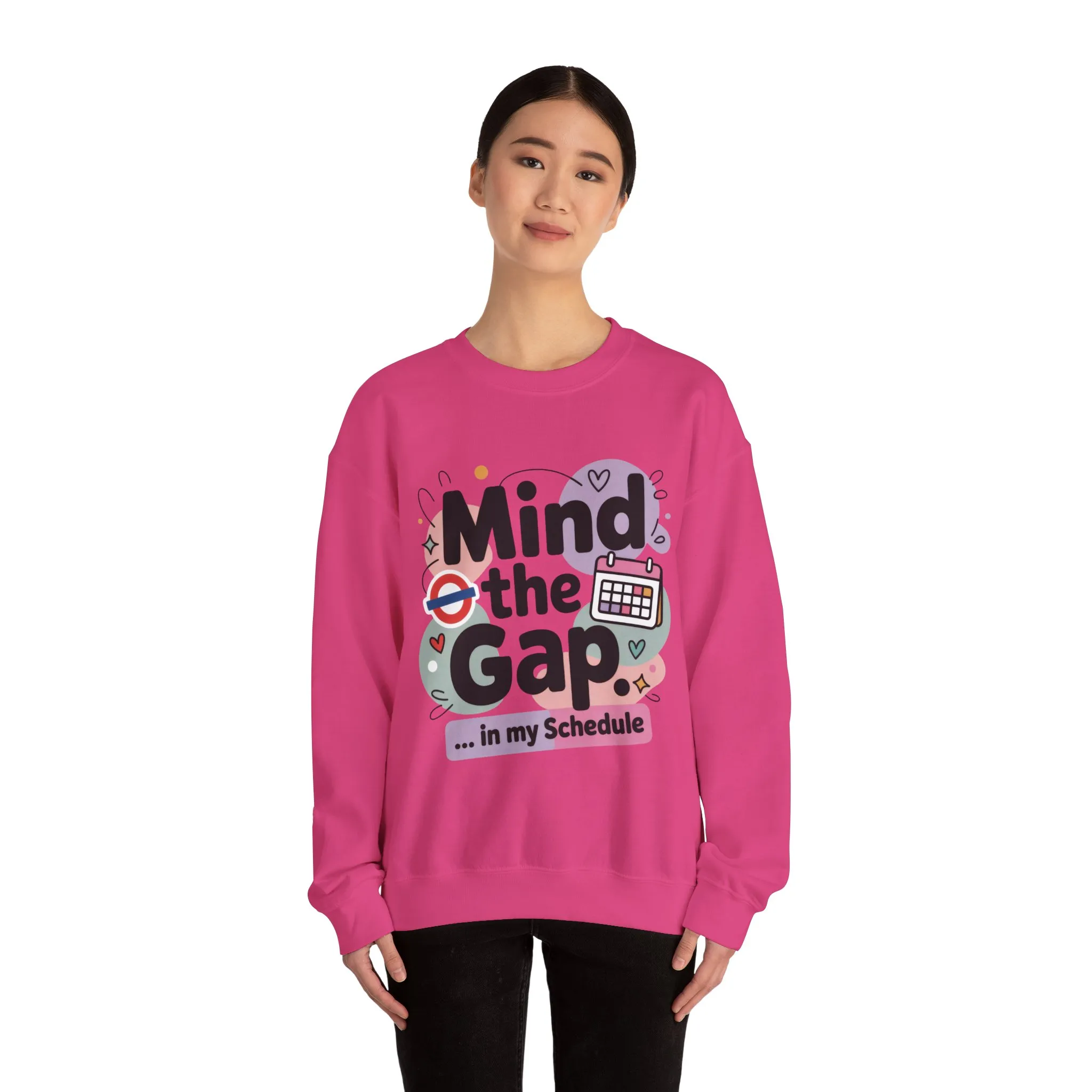 Funny Women's Sweatshirt, Mind The Gap, Office Humor Graphic Pullover - Image 23