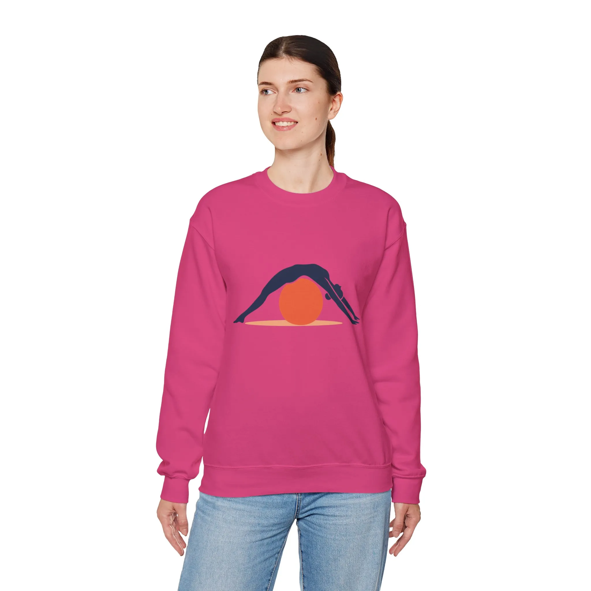Womens Heavy Blend™ Crewneck Sweatshirt, Womens Pilates Sweatshirt, Yoga Fitness Graphic Pullover, Cute Workout Top - Image 24
