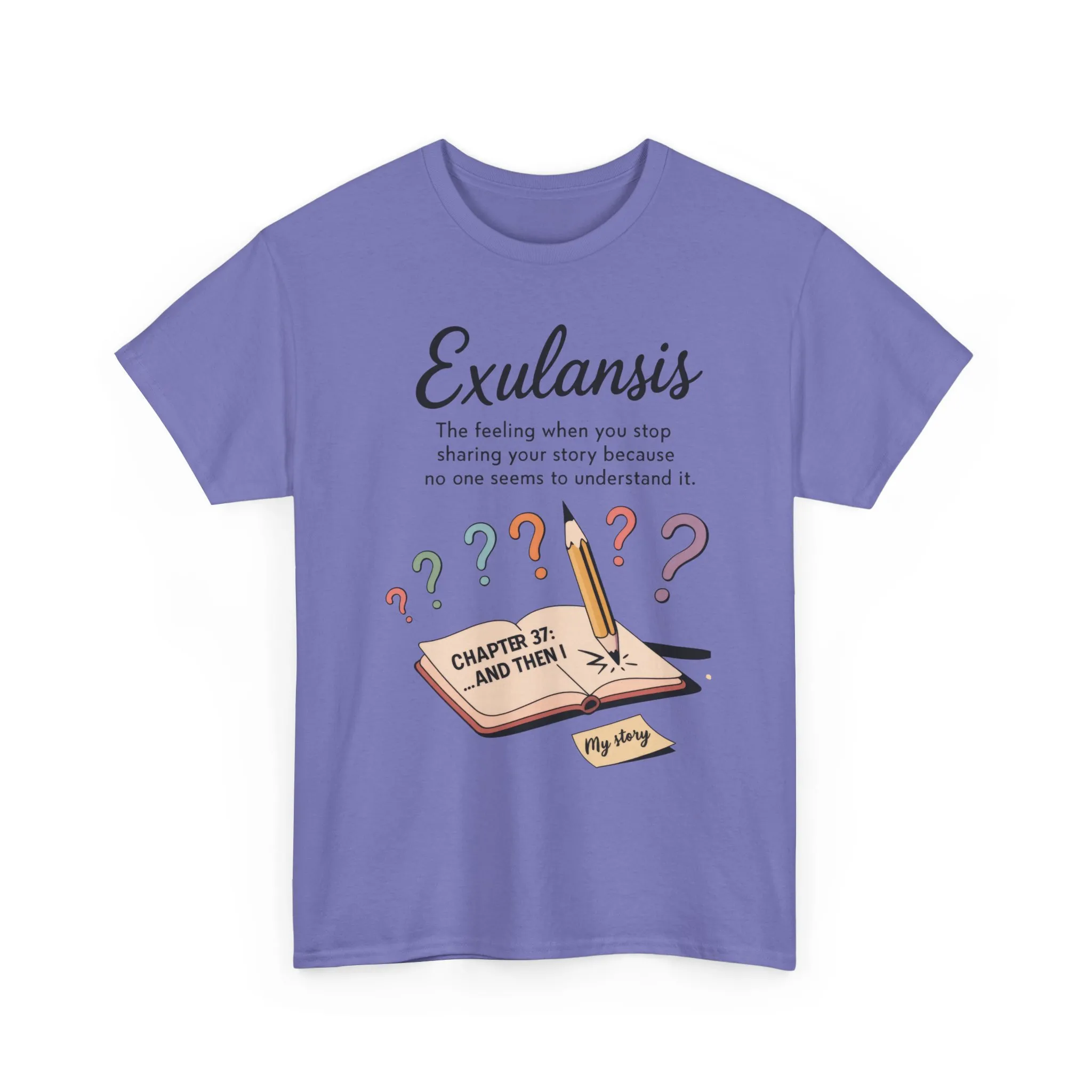 Exulansis Shirt, Emotional Aesthetic Word Tee, Deep Meaning Typography Graphic Tee, Women's Heavy Cotton Tee, deep meaning t shirt - Image 24