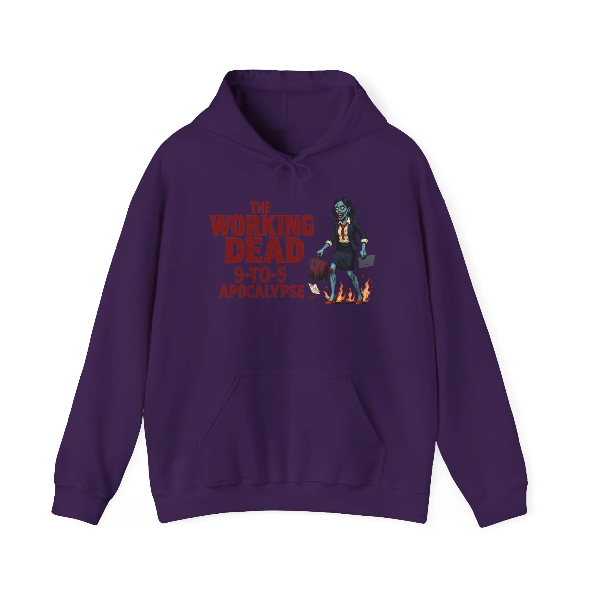 The Working Dead 9-to-5 Apocalypse Hoodie, Women's Horror Office Zombie Sweatshirt, Halloween Zombie Top, Halloween Work Top - Image 37