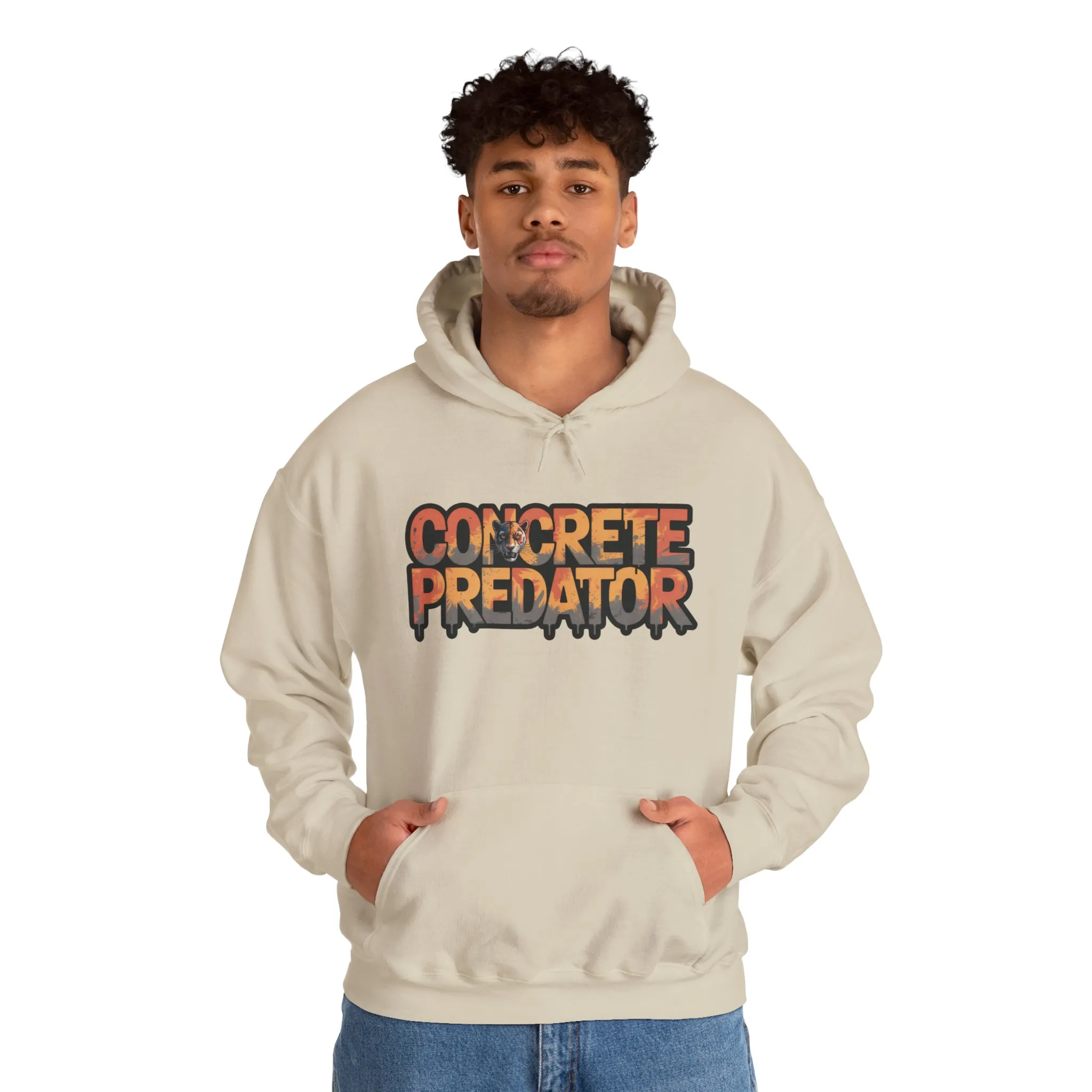 Mens Heavy Blend™ Hooded Sweatshirt, Concrete Predator Panther Hoodie Mens Urban Streetwear - Image 11