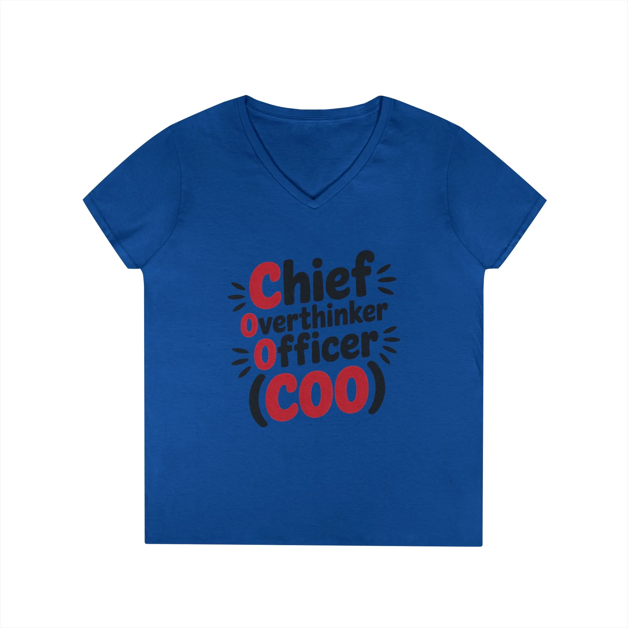 Ladies' V-Neck T-Shirt, Women's COO T-Shirt, Chief Overthinker Officer Funny Graphic Tee, Sarcastic Work Shirt - Image 19