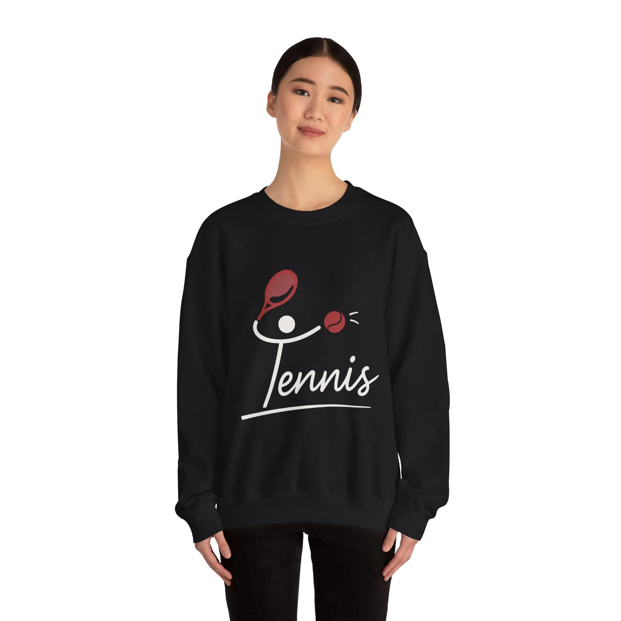 Womens Heavy Blend™ Crewneck Sweatshirt, Womens Tennis Sweatshirt, Cute Sports Graphic Pullover, Workout Gym Activewear Top - Image 6