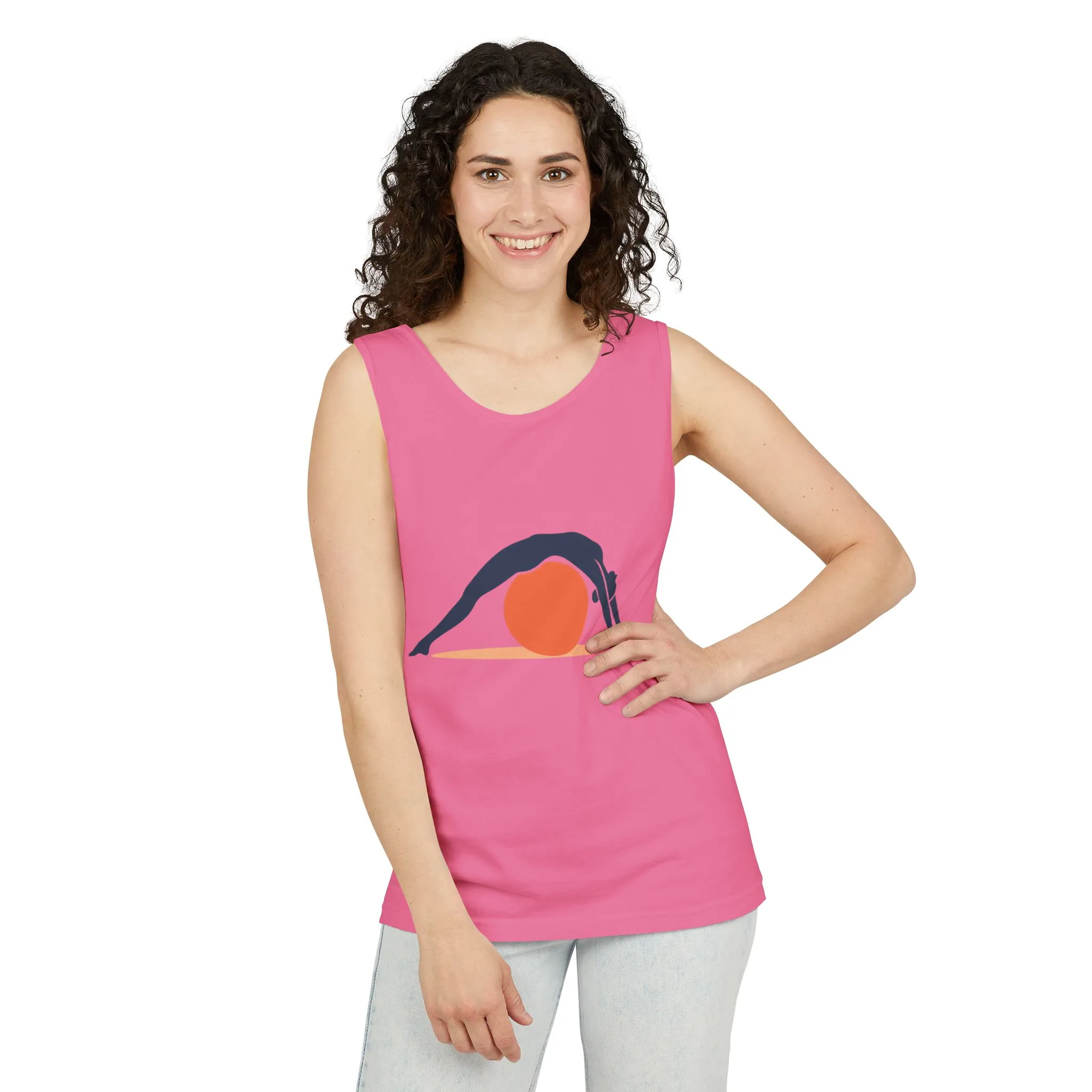 Womens Garment-Dyed Tank Top, Womens Pilates Tank Top, Yoga Fitness Graphic Top, Cute Workout Activewear Shirt - Image 30