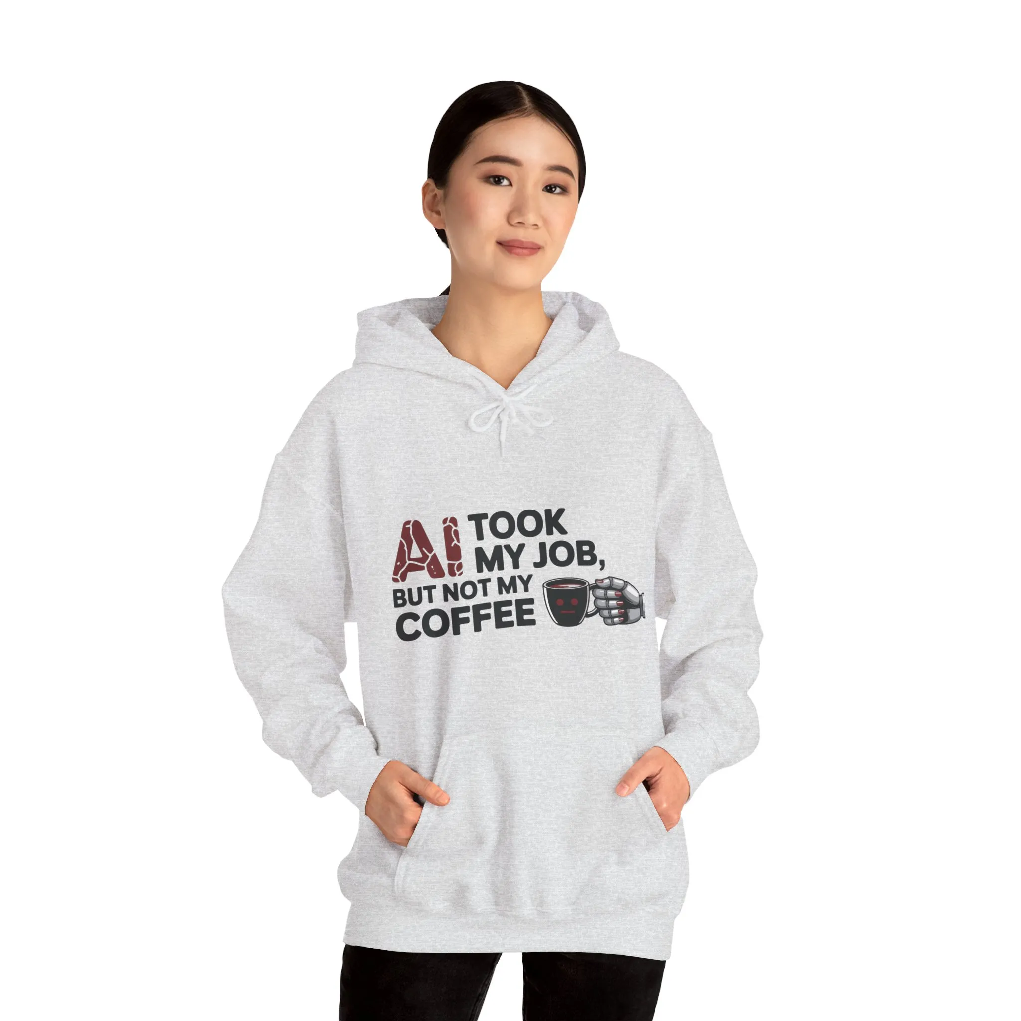 Women's AI Coffee Hoodie, Funny Robot Humor Pullover, Geek Job Joke Sweatshirt Gift, Sarcastic Work Shirt, Office Humor - Image 11