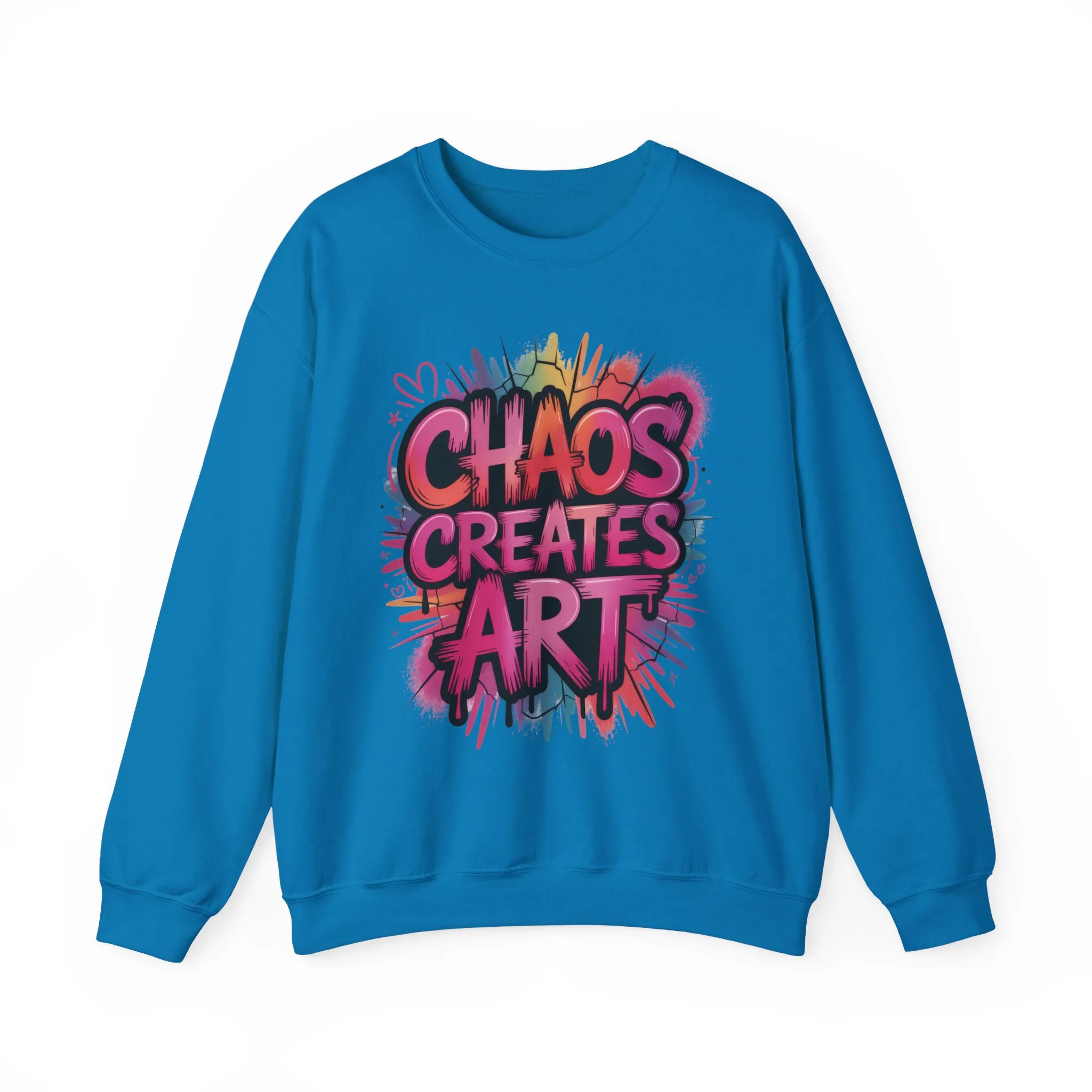 Women's Heavy Blend™ Crewneck Sweatshirt, Chaos Creates Art Graffiti Sweatshirt Women's Oversized - Image 10