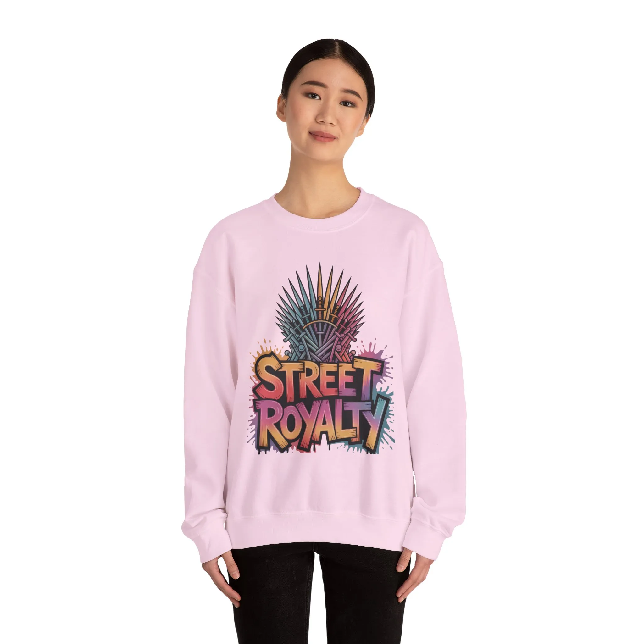 Street Royalty Women's Crewneck Sweatshirt, Graffiti Crown Graphic Pullover, Urban Streetwear Top - Image 25