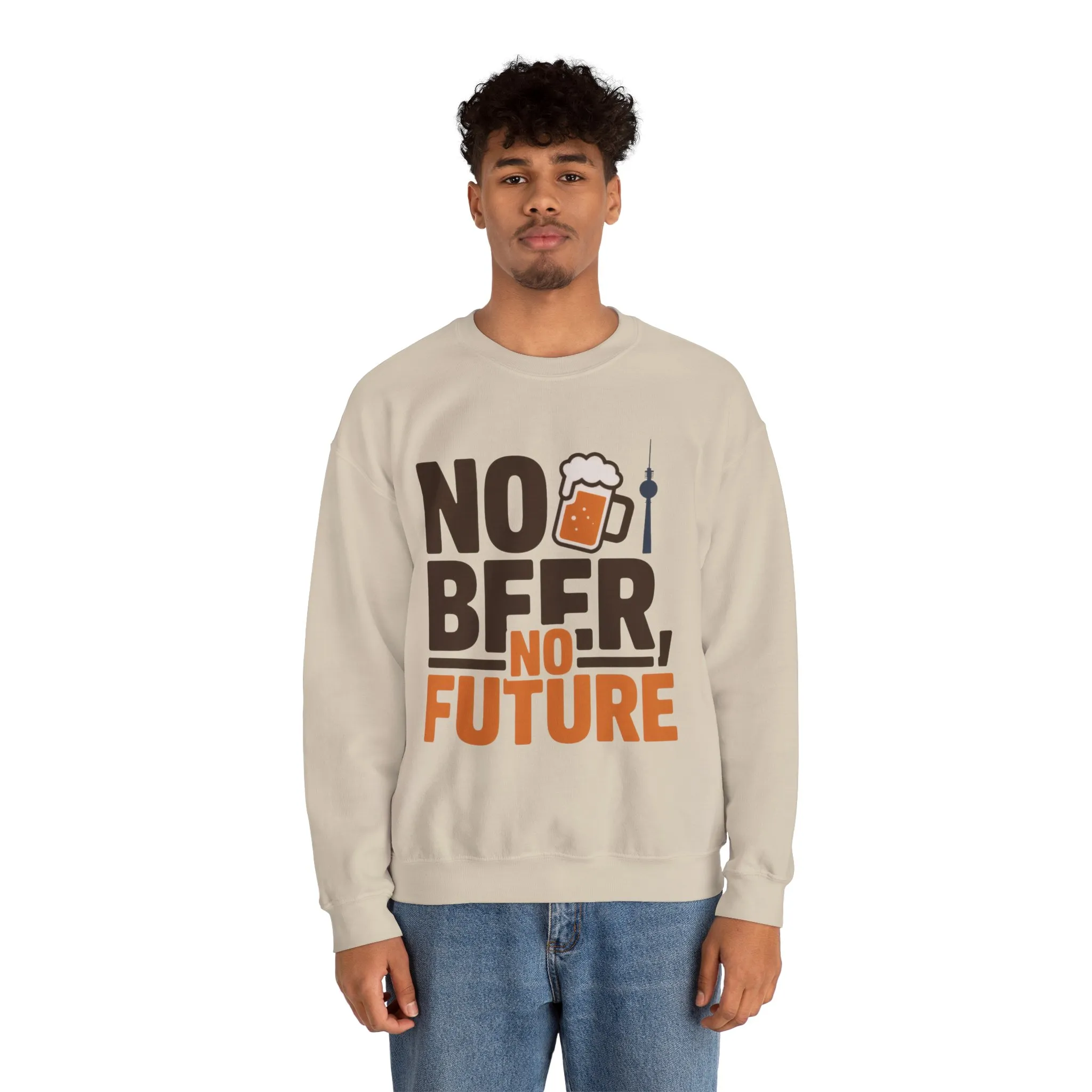 Mens Heavy Blend™ Crewneck Sweatshirt, No Beer No Future Funny Beer Mens Sweatshirt - Image 8