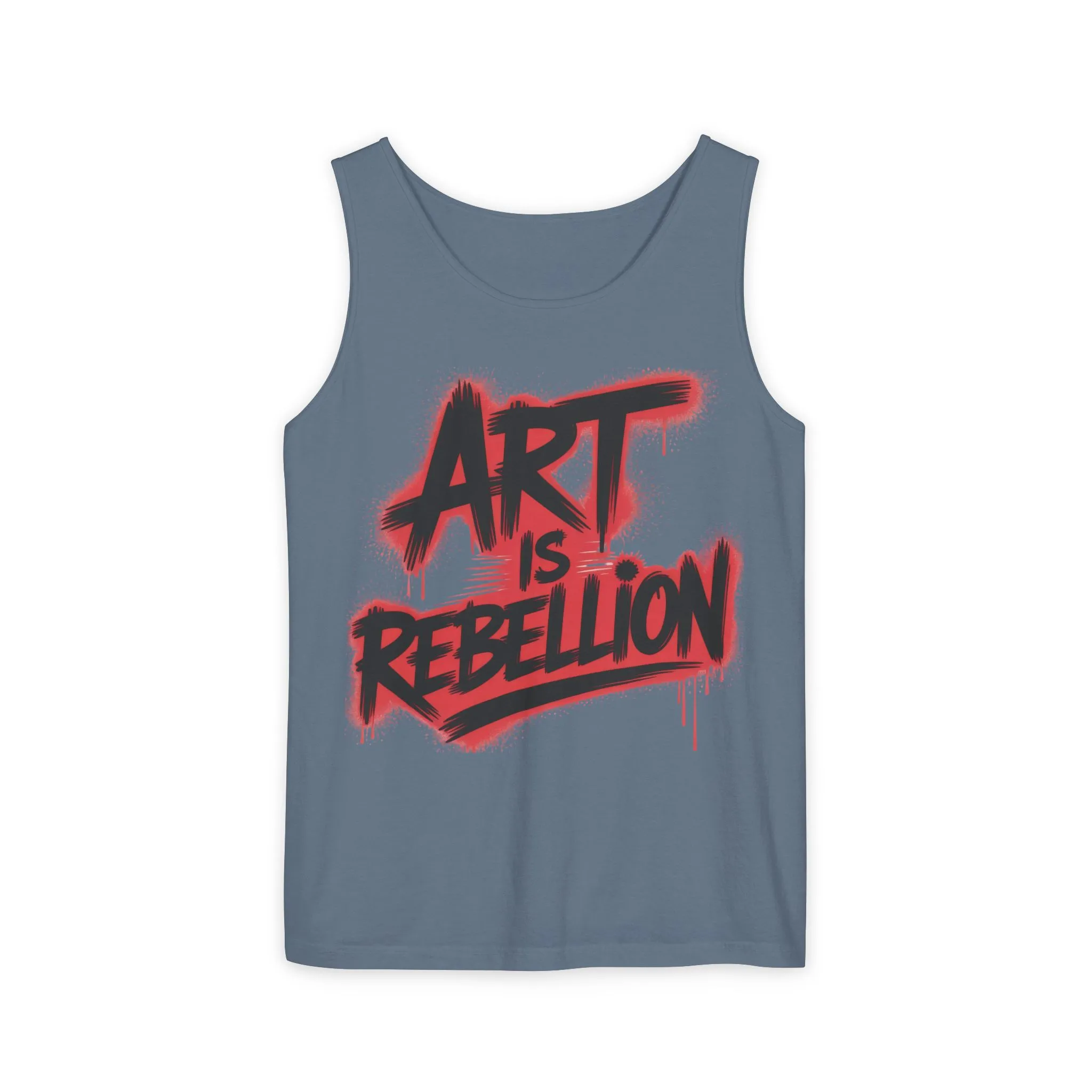 Men's Garment-Dyed Tank Top, Art Is Rebellion Men's Tank Top, Graffiti Street Art Muscle Shirt, Urban Rebellion Sleeveless Top - Image 10