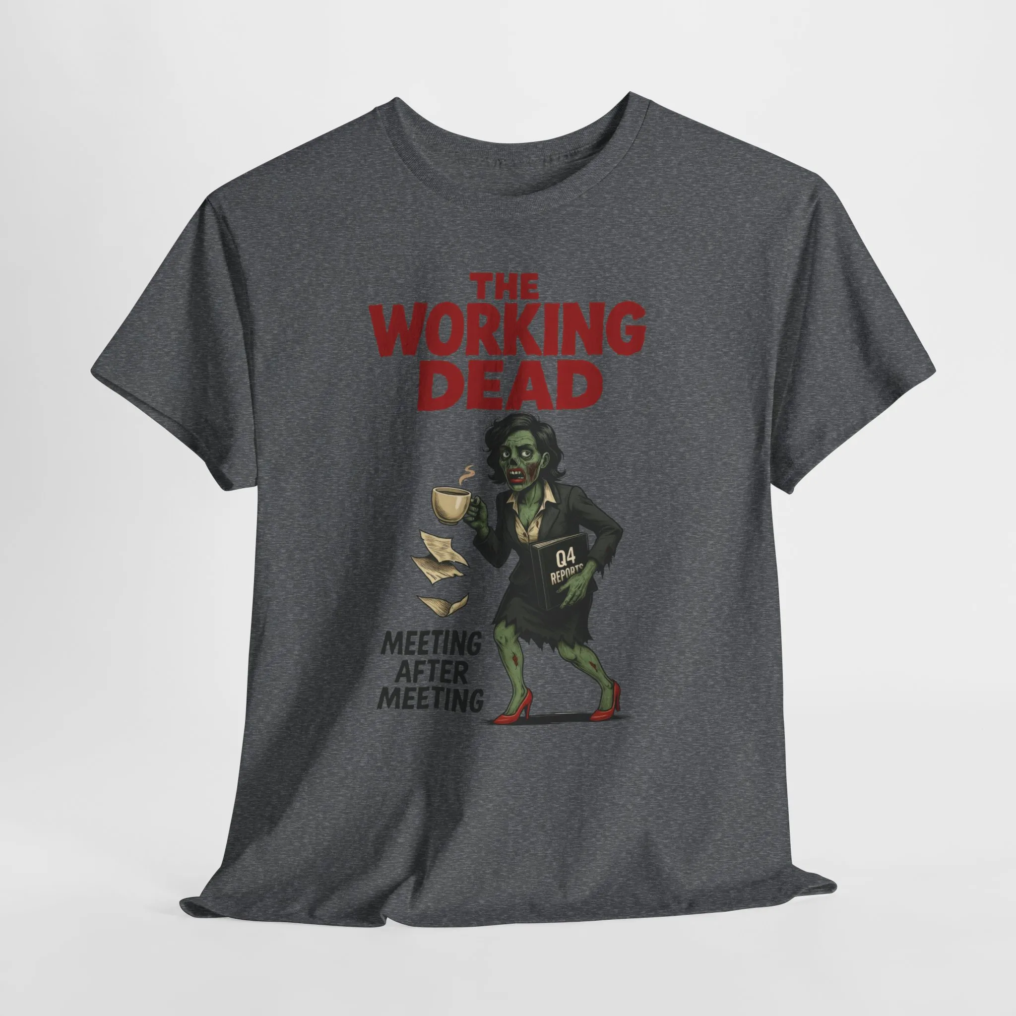The Working Dead Women's Zombie Funny Office T-Shirt, Meeting Humor Tee, Zombie Work Top, Halloween Work Tee - Image 12