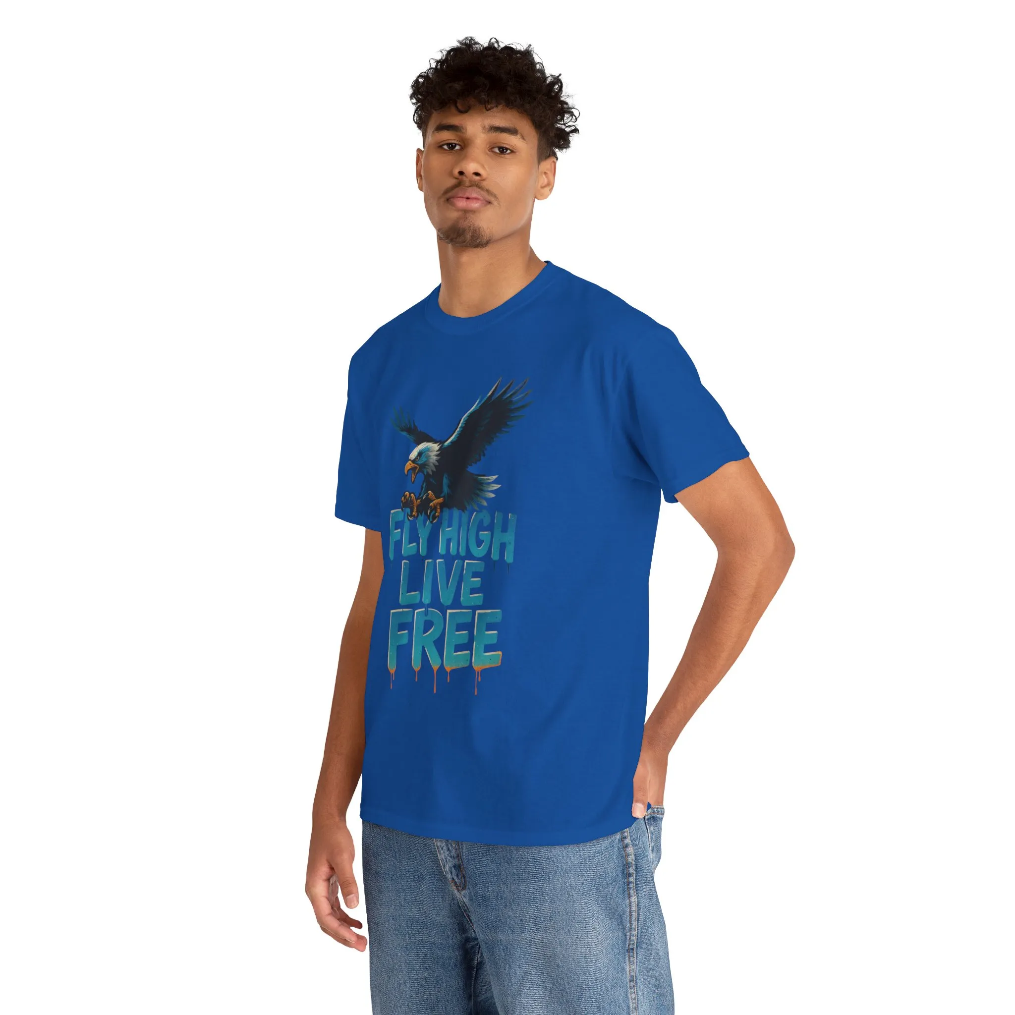 Fly High Live Free Eagle Graphic Mens T-Shirt, Eagle Tee, Fly Free Tee, Wild Flight - Image 24