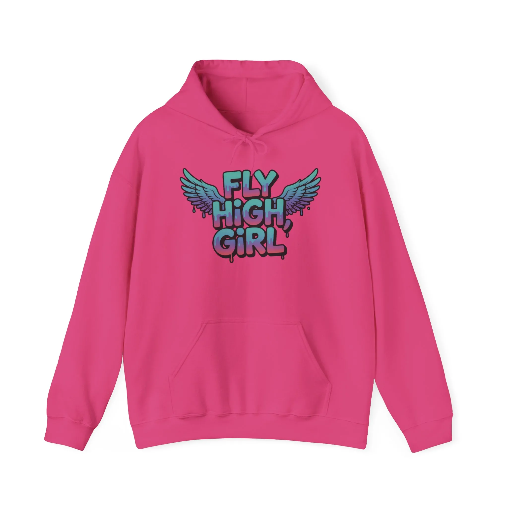 Women's Hoodie Fly High Girl, Angel Wings Graffiti Drip Graphic Pullover, Streetwear Hoodie - Image 33
