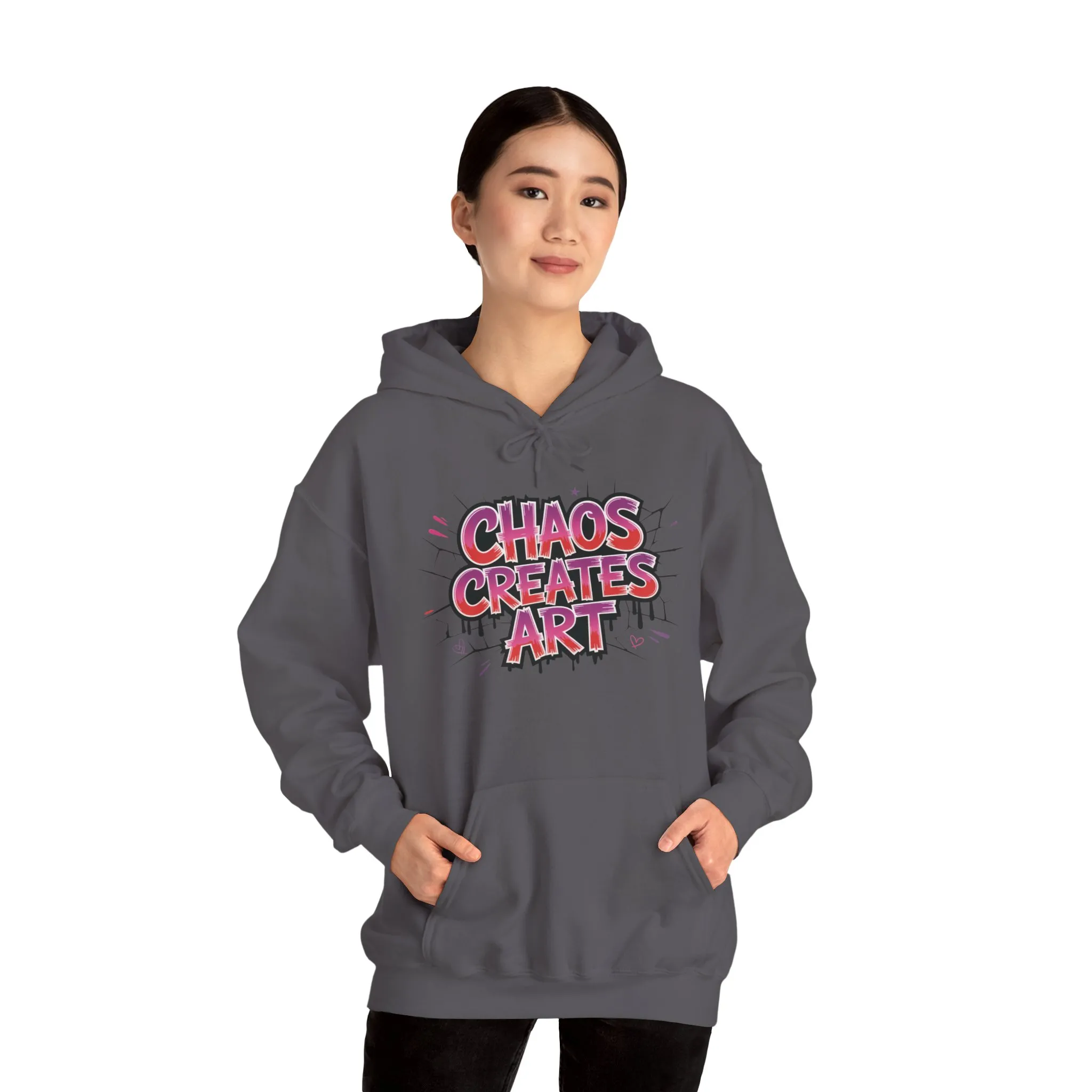 Women's Heavy Blend™ Hooded Sweatshirt, Chaos Creates Art Graffiti Hoodie Womens Streetwear - Image 43