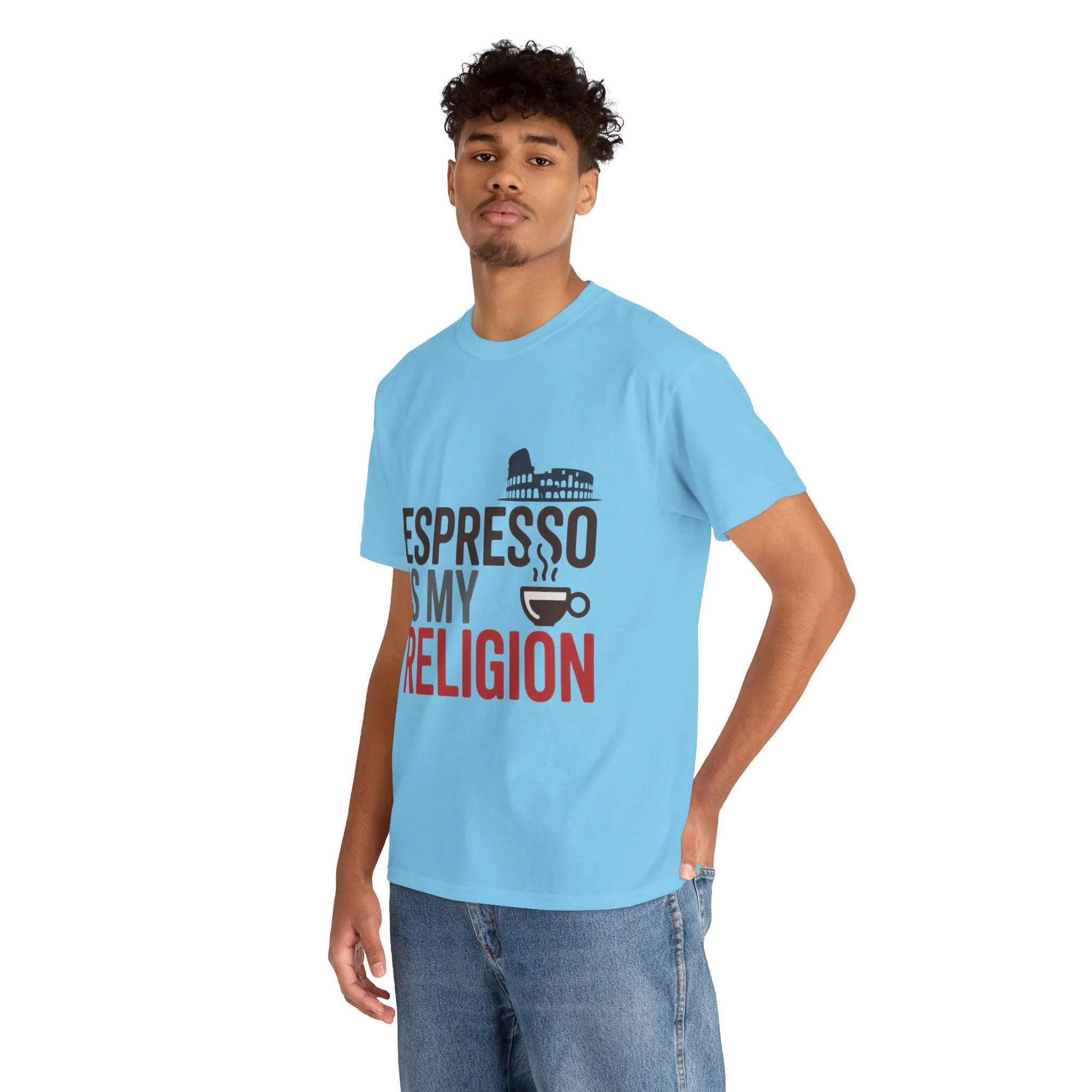 Espresso Is My Religion Coffee Rome Graphic Mens T-Shirt, Coffee Lover Gift - Image 21