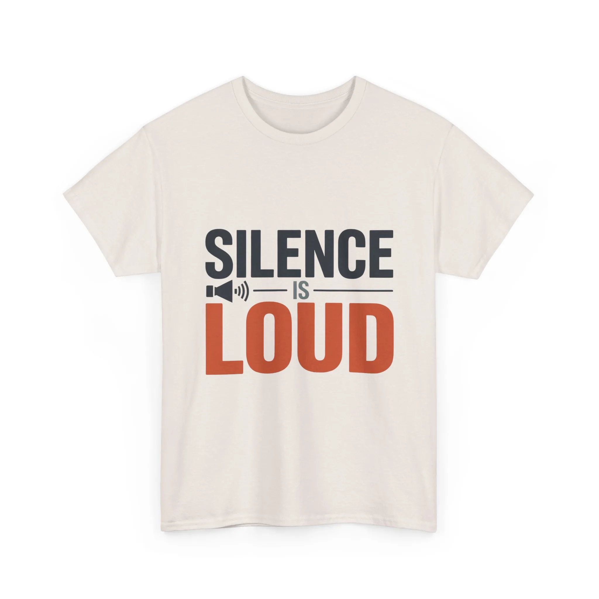 Silence Is Loud Motivational Quote Mens T-Shirt, Silence Tee, ironic Tee, Graphic Tee - Image 2