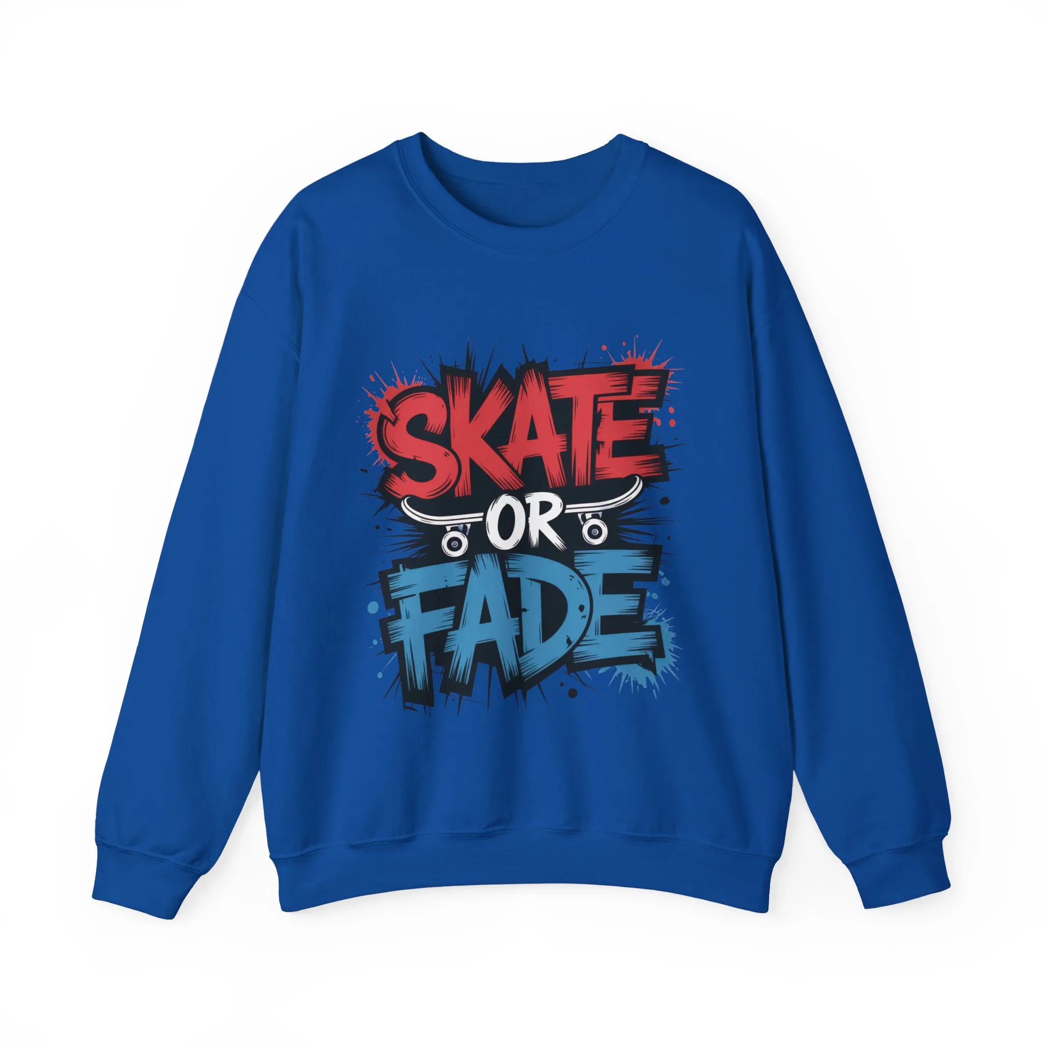 Skate Or Fade Men's Crewneck Sweatshirt, Graffiti Skateboarding Pullover, Urban Streetwear Top, Men's Heavy Blend™ Crewneck Sweatshirt - Image 22