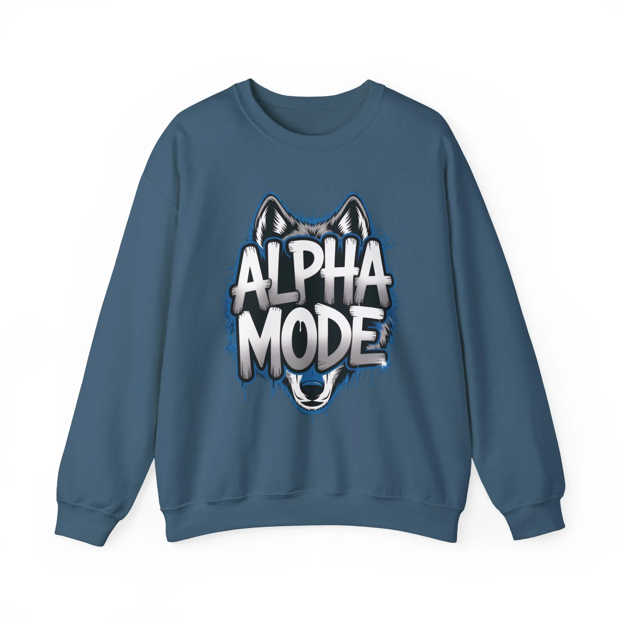 Mens Heavy Blend™ Crewneck Sweatshirt, Alpha Mode Mens Wolf Graphic Crewneck Sweatshirt - Image 16