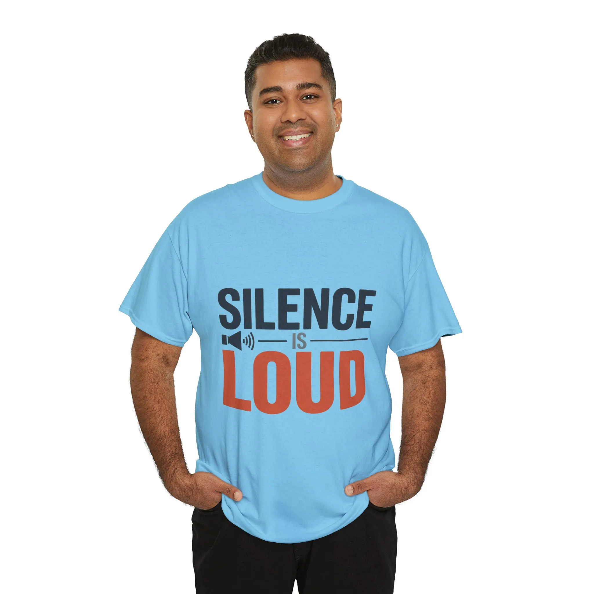 Silence Is Loud Motivational Quote Mens T-Shirt, Silence Tee, ironic Tee, Graphic Tee - Image 18