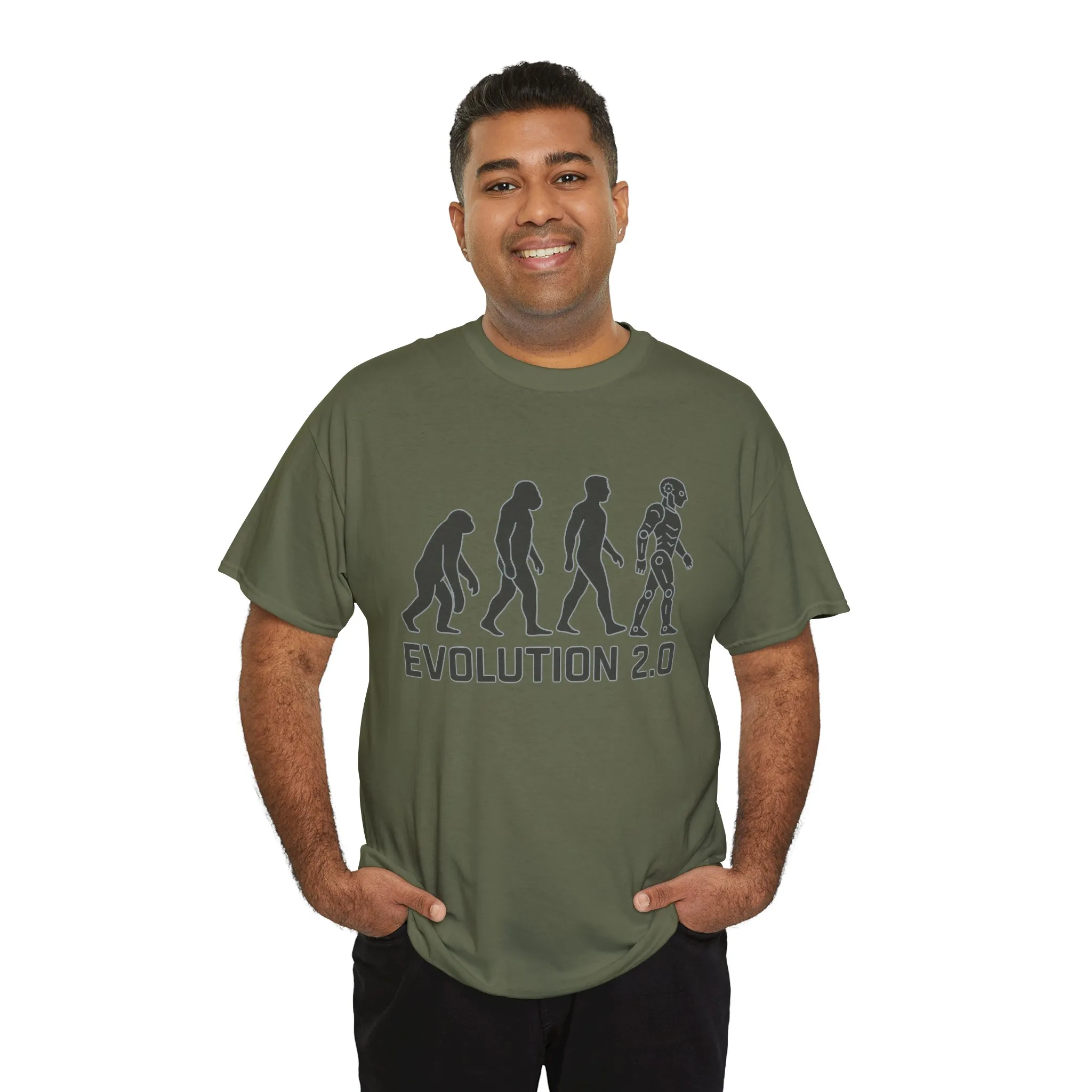 Evolution 2.0 Futuristic Robot Human Evolution T-Shirt, Cyberpunk Tech Graphic Tee for Men, Modern AI Inspired Sci-Fi Shirt - Image 16