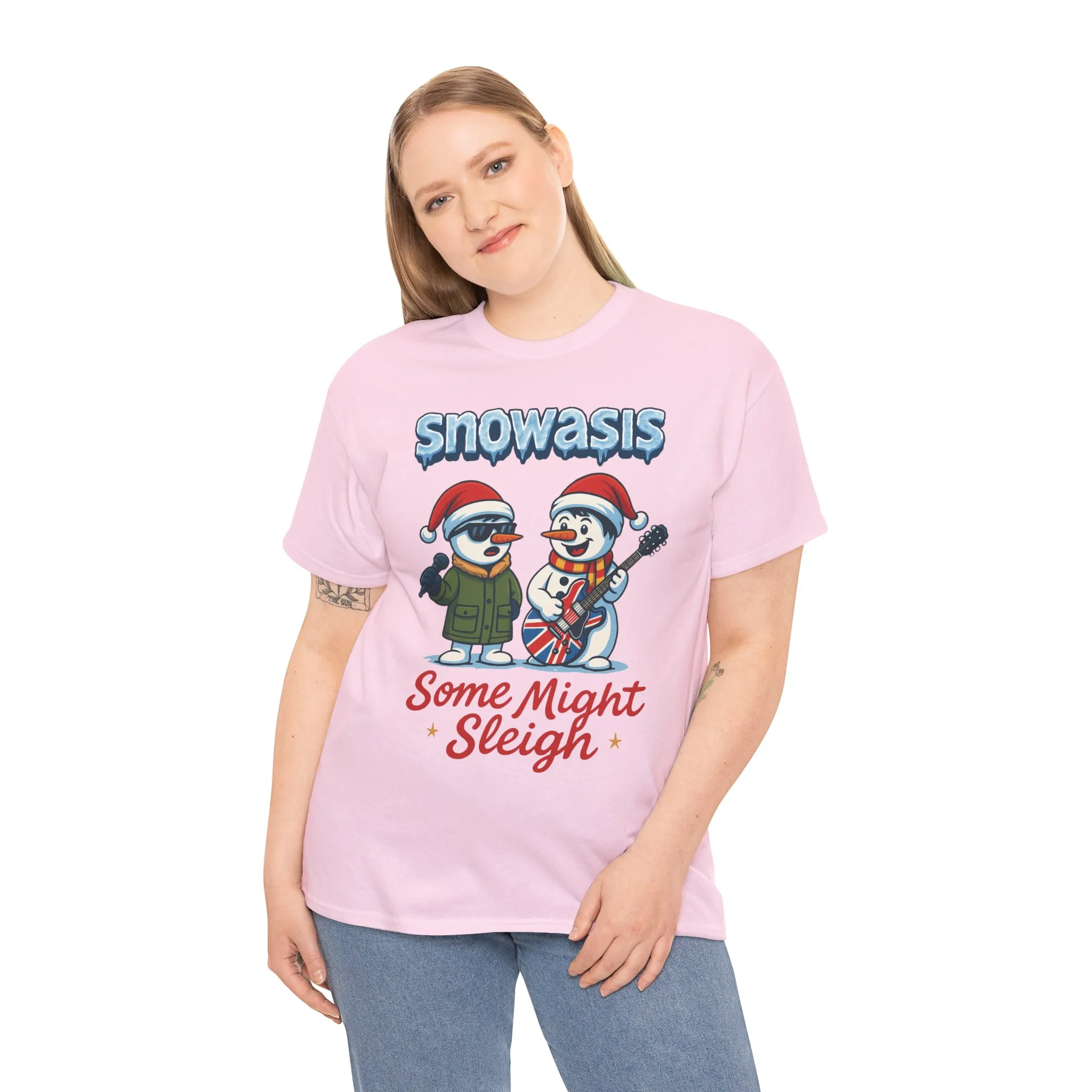 Funny Snowasis Women's Christmas T-Shirt, Retro Music Holiday Tee - Image 27