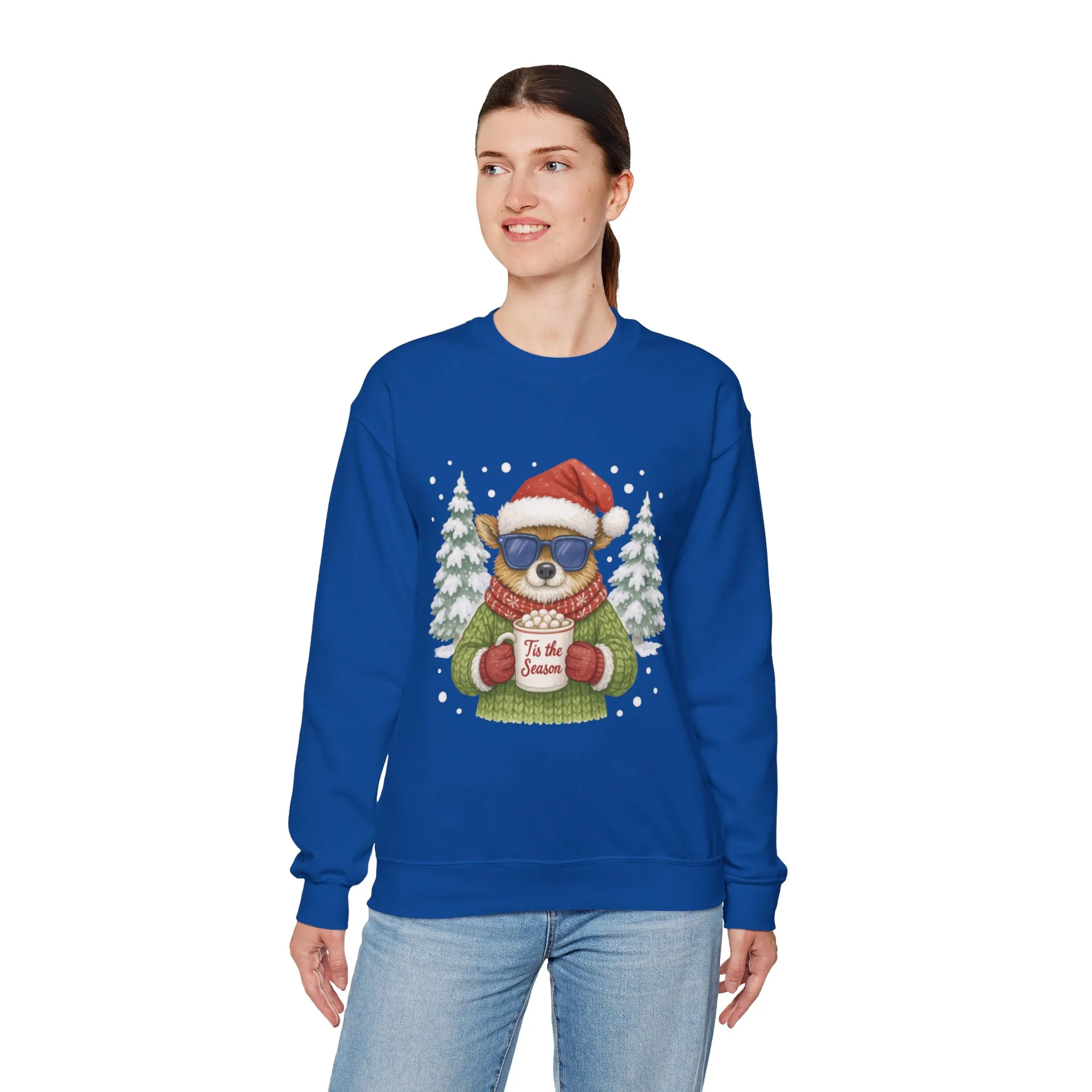 Women's Tis the Season Christmas Sweatshirt, Festive Reindeer Pullover - Image 21