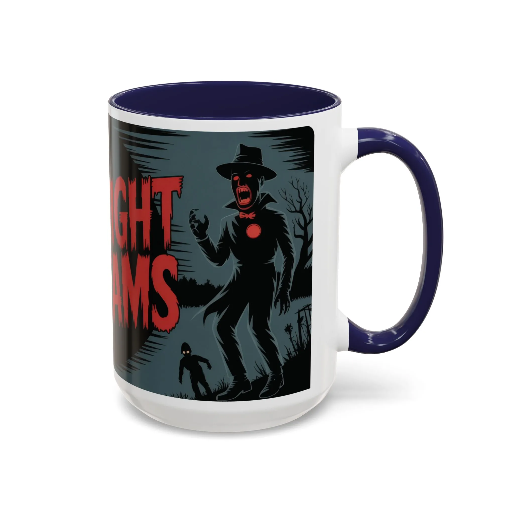 Midnight Screams Mug, Retro Horror Movie Poster Coffee Cup, Gothic Halloween Gift for Horror Lovers, Accent Coffee Mug (11, 15oz) - Image 7
