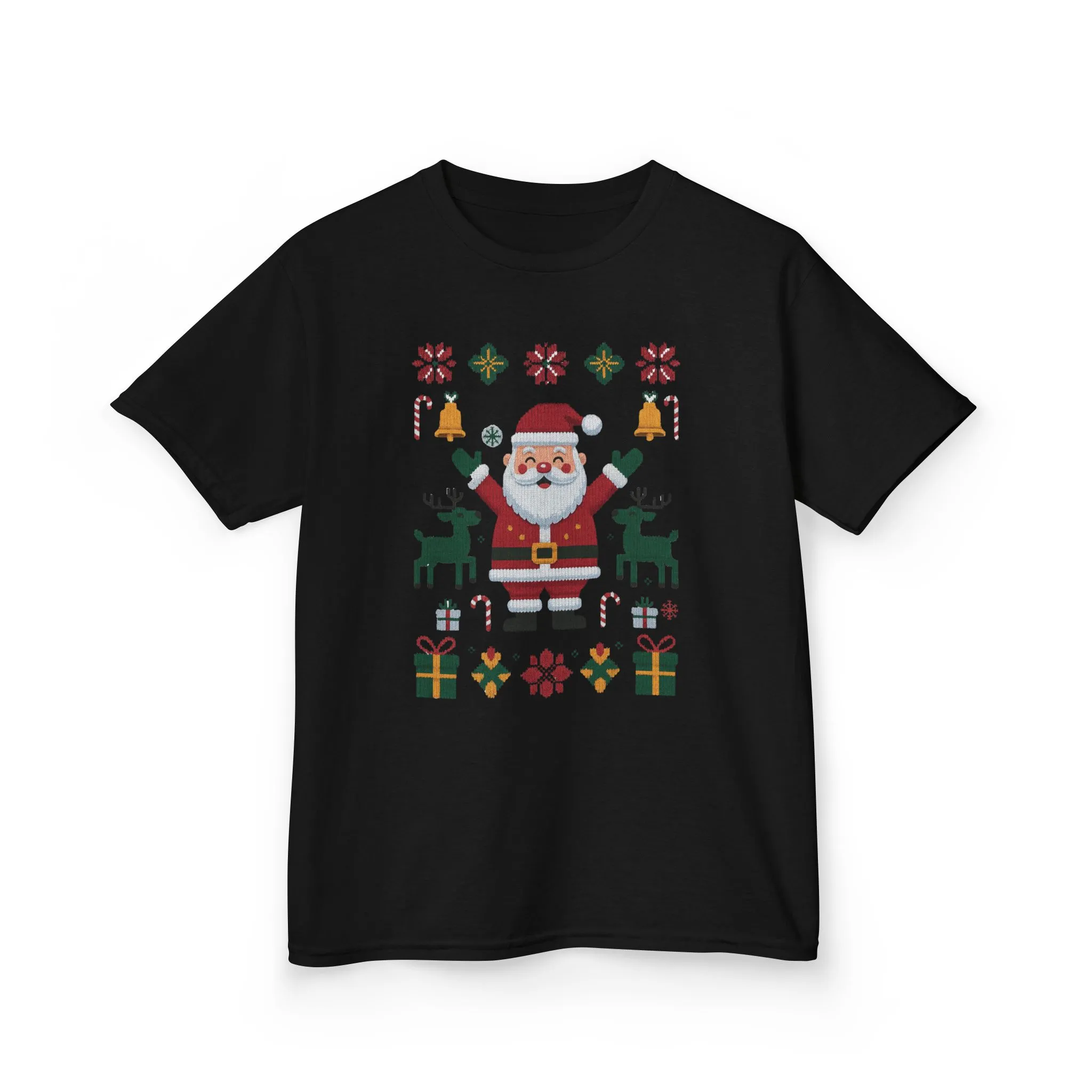 Kids Santa Christmas T-Shirt, Cute Reindeer Holiday Tee, Classic Christmas Shirt for Girls - Image 5