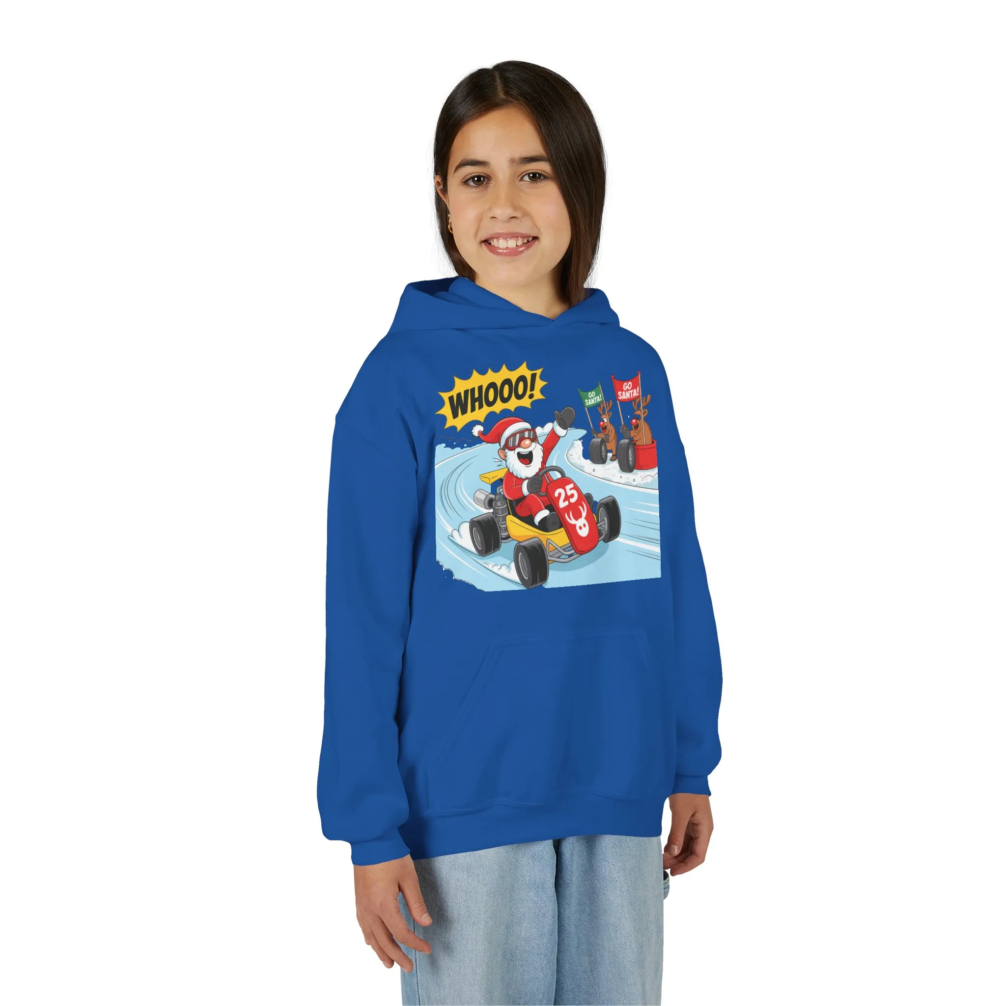 Go Santa Kart Racing Christmas Hoodie, Funny Santa - Reindeer Holiday Sweatshirt for Kids, Cute Christmas Jumper Youth Gift - Image 28