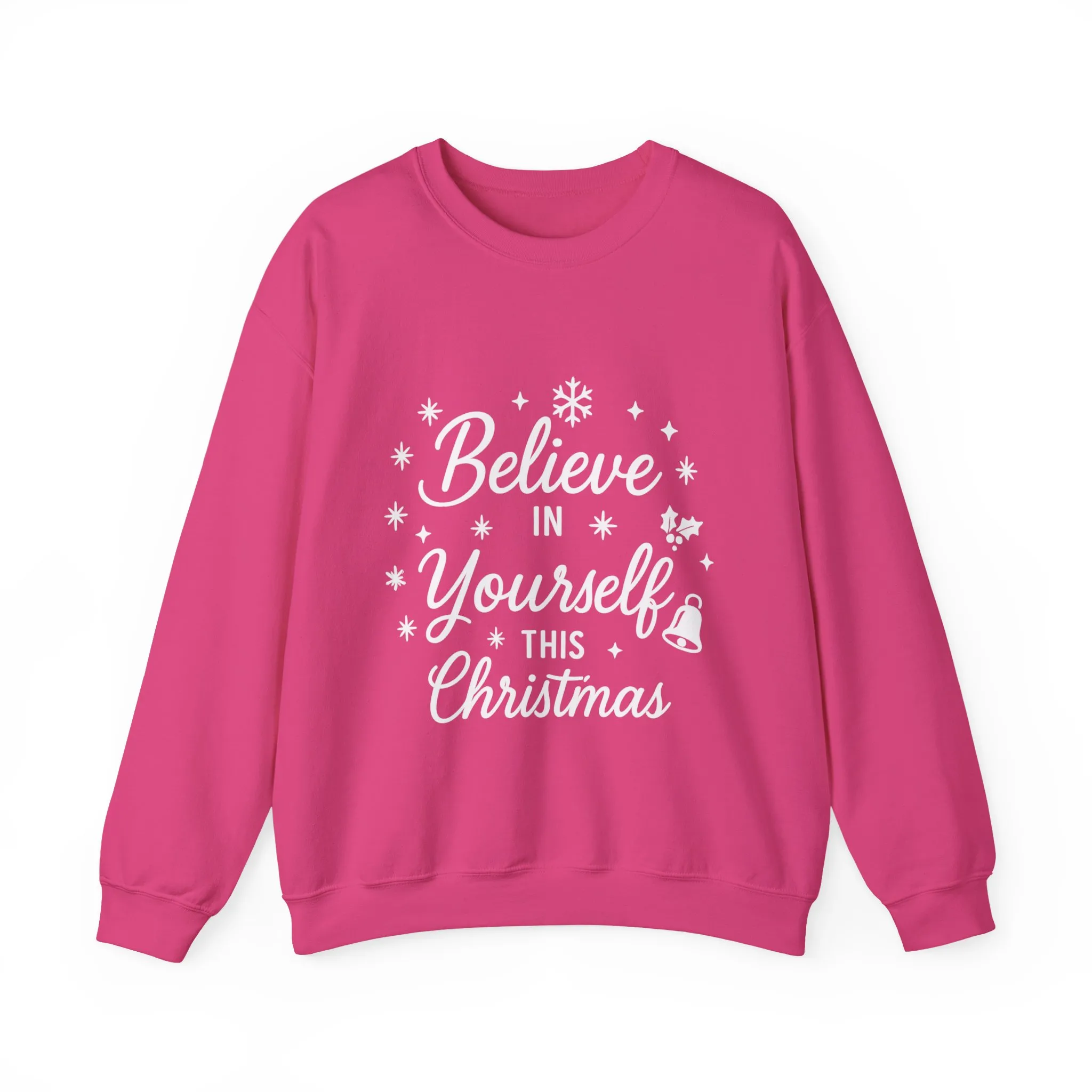 Women's Believe in the Magic Christmas Sweatshirt, Cozy Holiday Santa Hat Pullover, Women's Heavy Blend™ Crewneck Sweatshirt - Image 22