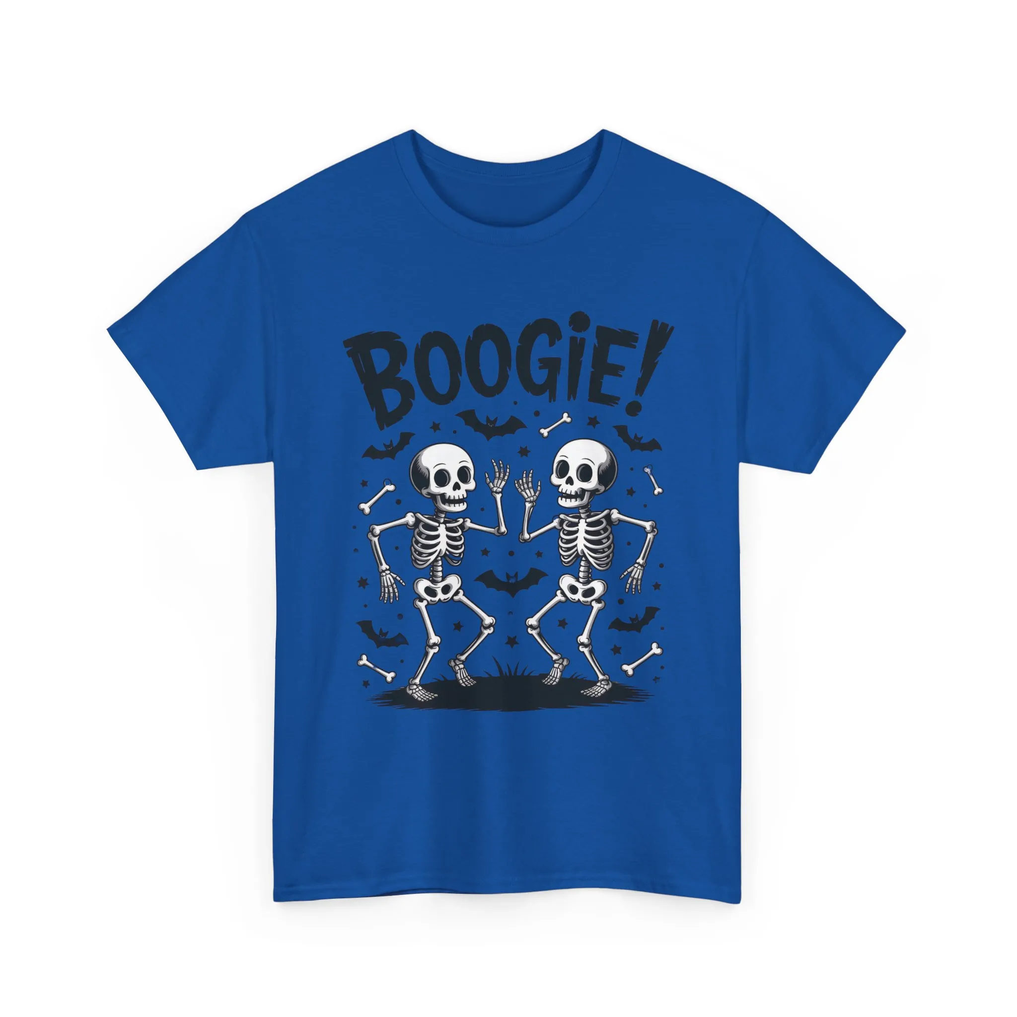 Halloween Dancing Skeletons Women's T-Shirt, BOOGIE! Funny Spooky Graphic Tee for Women, Women's Heavy Cotton Tee - Image 13