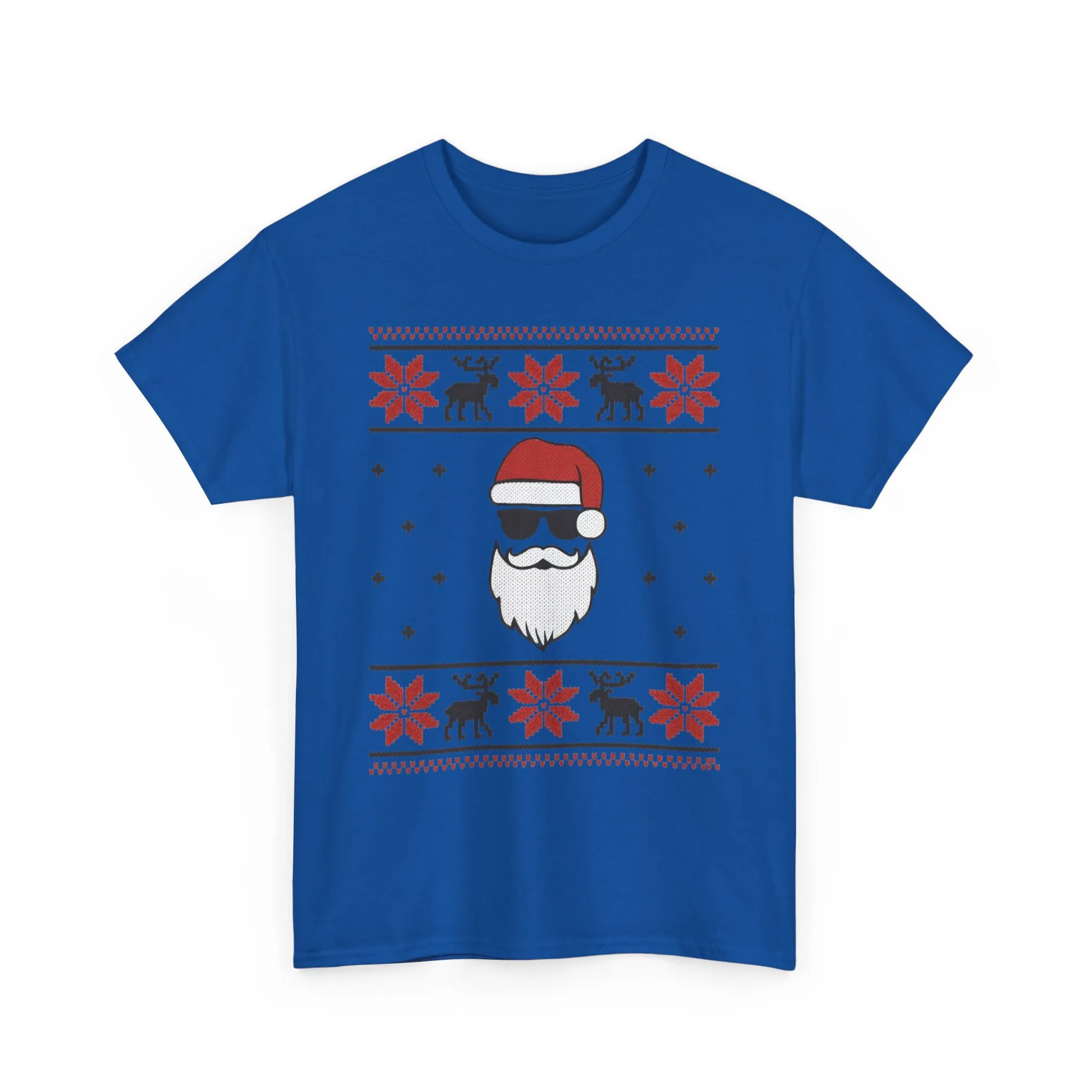 Cool Santa Men's T-Shirt, Funny Christmas Tee, Retro Knit Pattern Holiday Shirt - Image 22